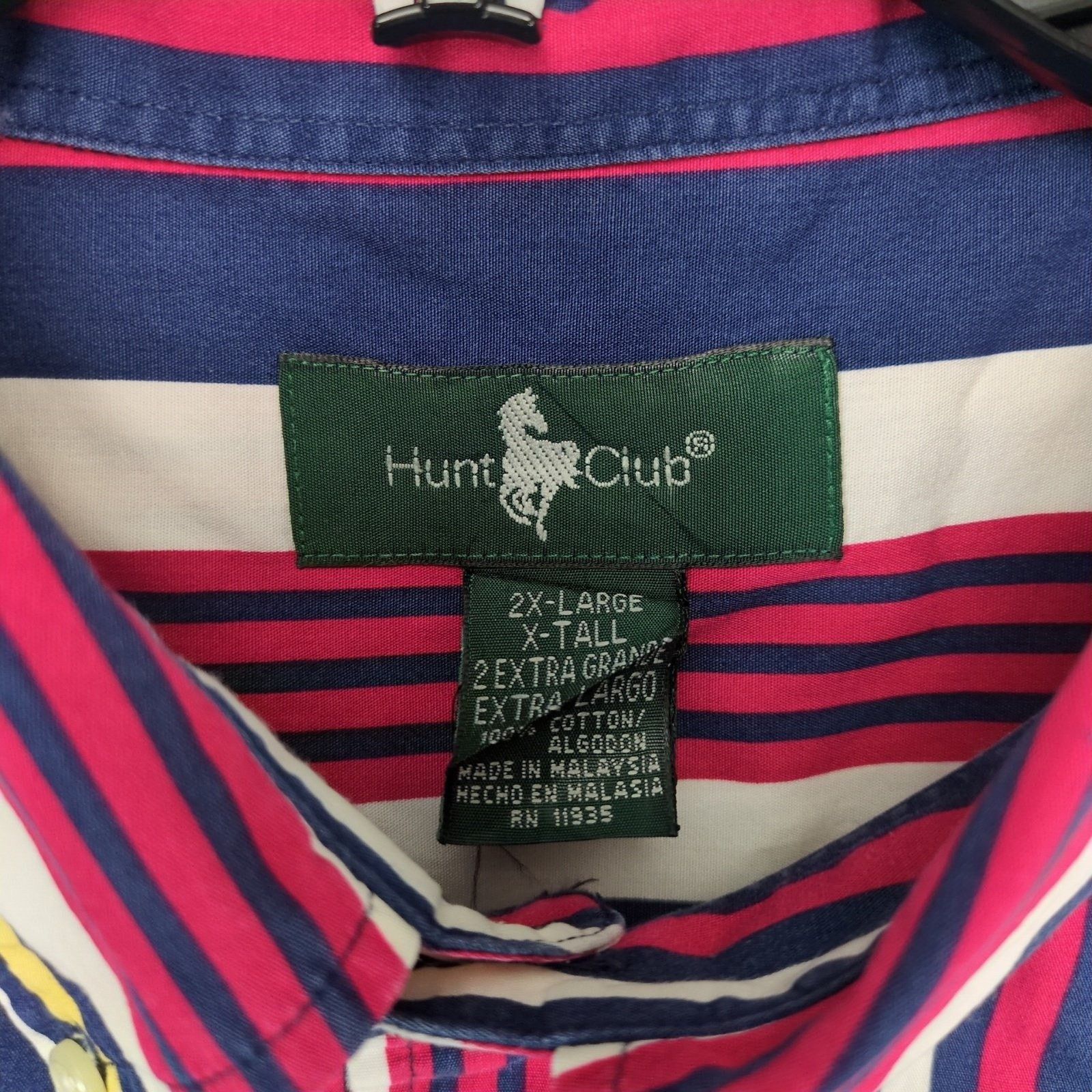 Hunt Club Vintage Hunt Club Men's 2XL Tall Striped Button Down Shirt Size US XXL / EU 58 / 5 - 2 Thumbnail