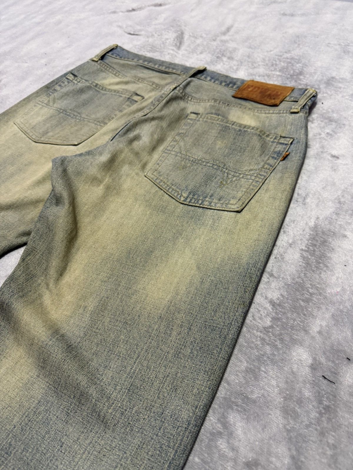 Edwin × Japanese Brand × Vintage Edwin 505 Mud Wash Selvedge Red Line Loose Straight Jeans Size US 31 - 16 Thumbnail