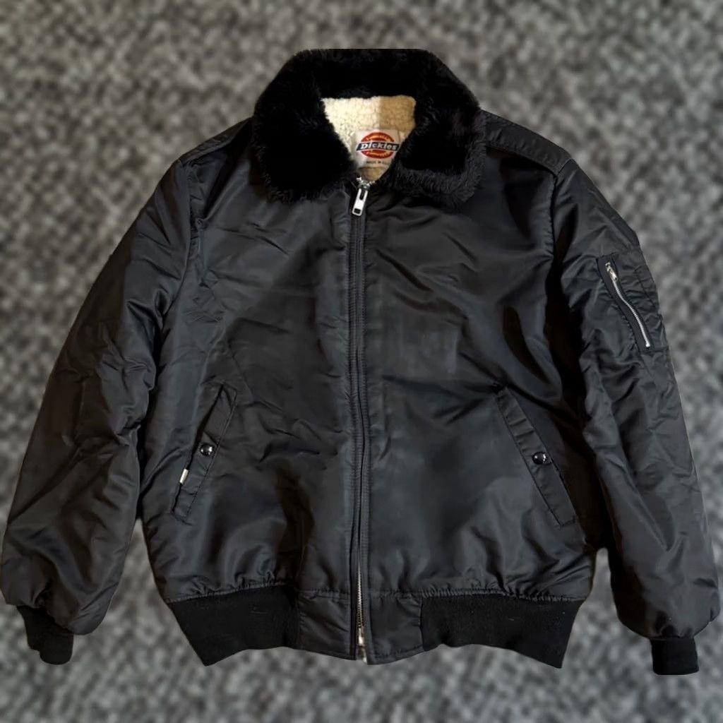 Dickies VINTAGE Dickies Bomber Jacket 80s Military B-15 Style Zip Lined Black Men Sz L Size US L / EU 52-54 / 3 - 1 Thumbnail