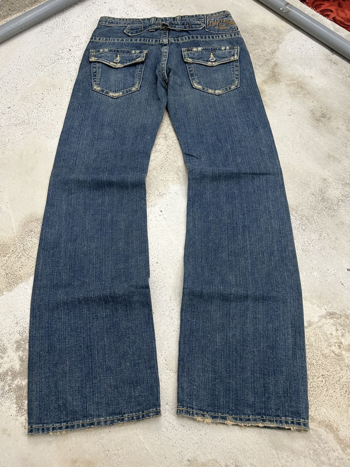 GOSTAR DE FUGA × Hysteric Glamour × Japanese Brand Brappers Jean Flare Rectangular Pocket Distressed Denim Size US 29 - 2 Thumbnail