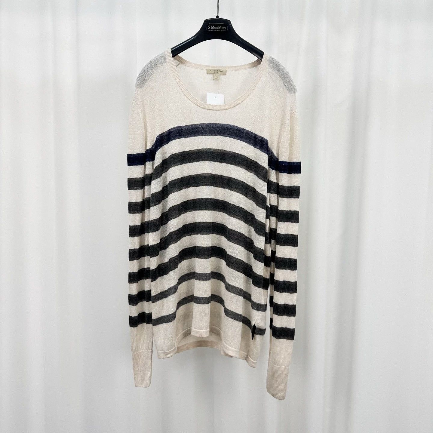 Burberry Burberry Stripe Linen Knit Long Sleeve Size US XL / EU 56 / 4 - 1 Thumbnail
