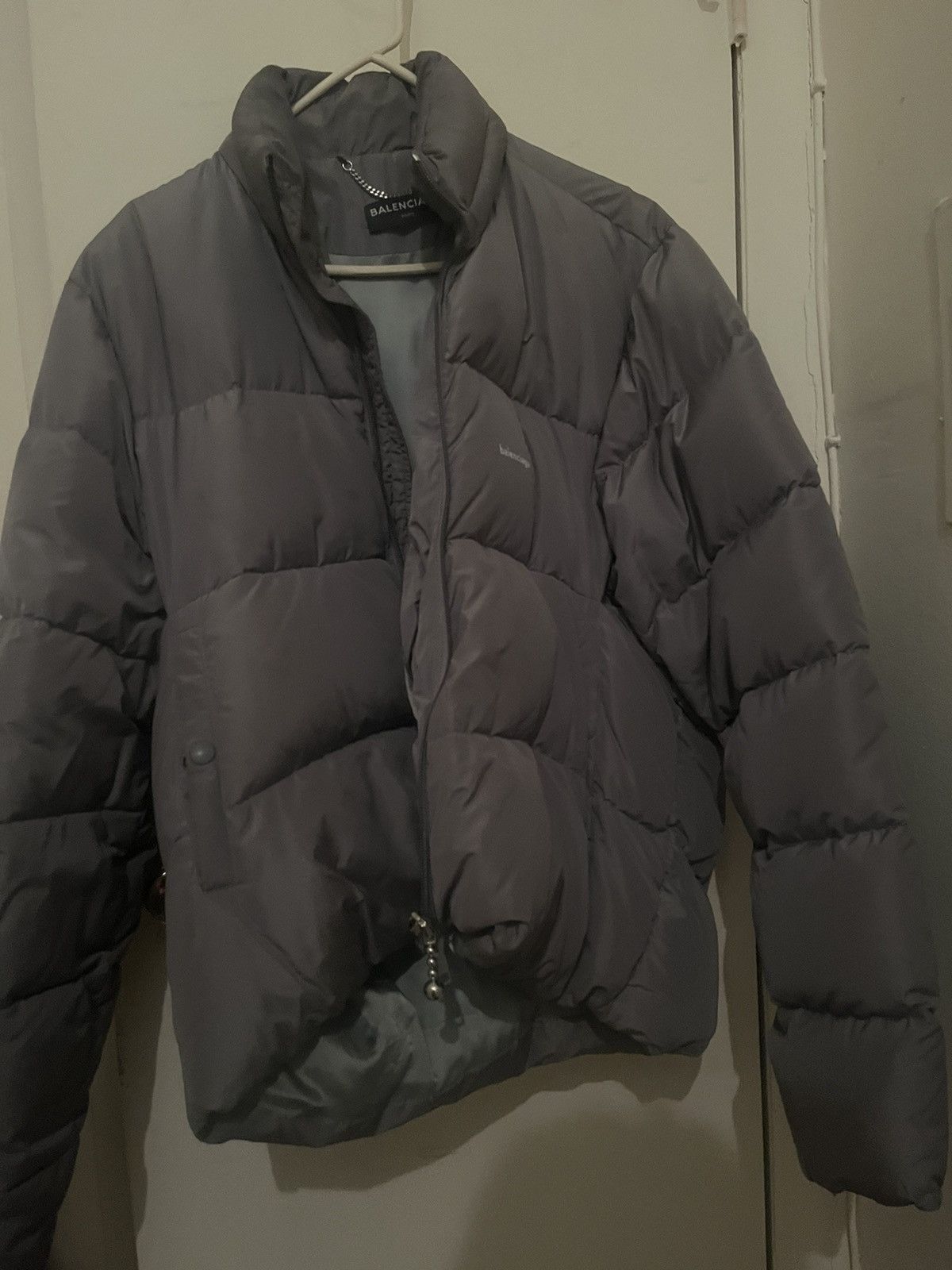Balenciaga puffer jacket grey sales