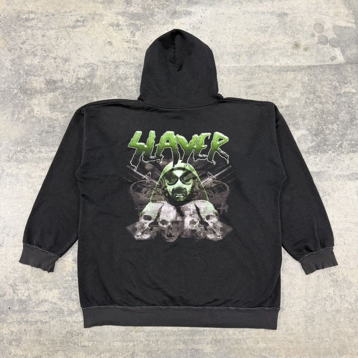 Vintage 2002 Vintage Faded Slayer Gas Mask Erd Chrome Hoodie Size US XL / EU 56 / 4 - 1 Thumbnail