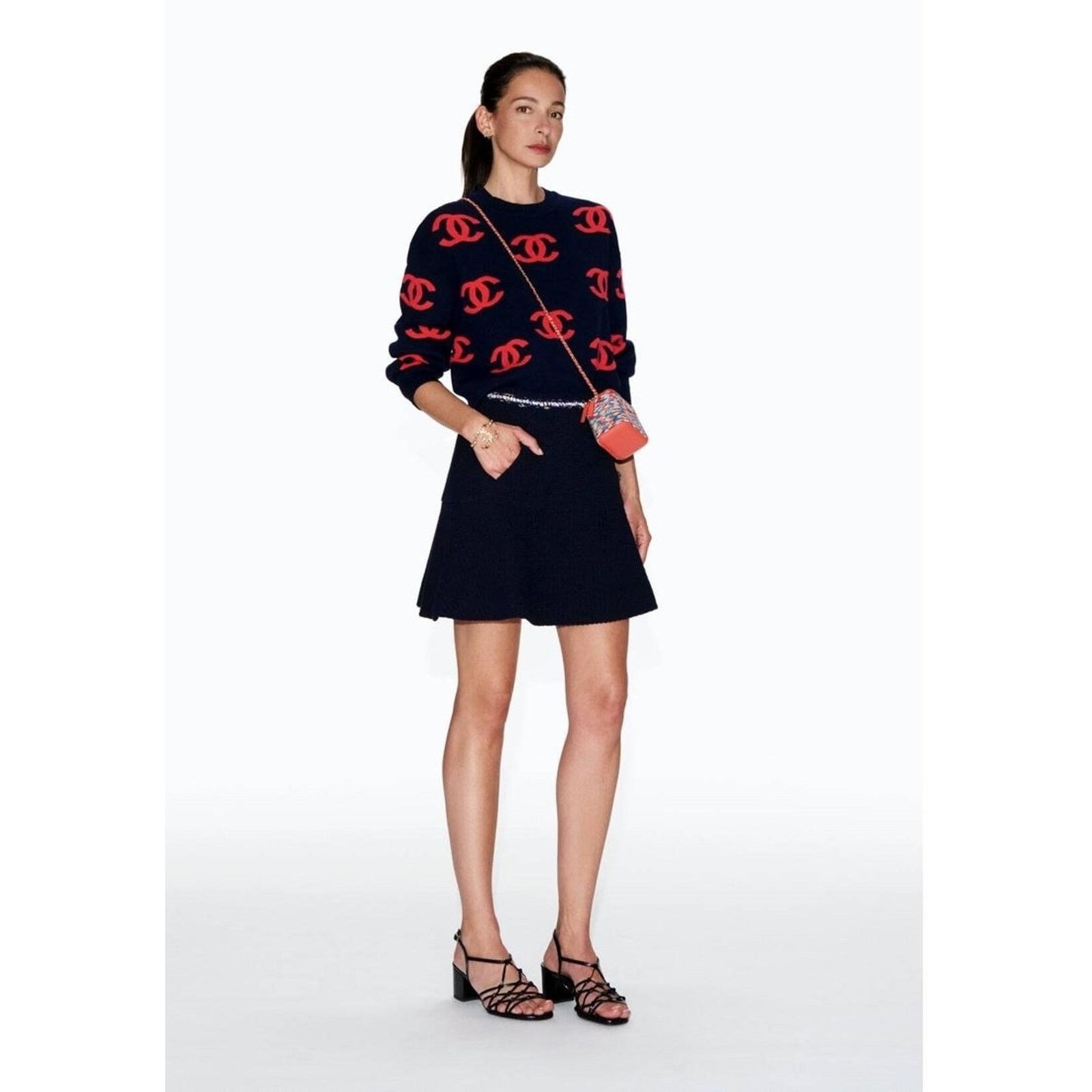 Chanel Chanel 21P Navy Pink CC Logo Cashmere Jumper Sweater 34 Size XS / US 0-2 / IT 36-38 - 5 Thumbnail