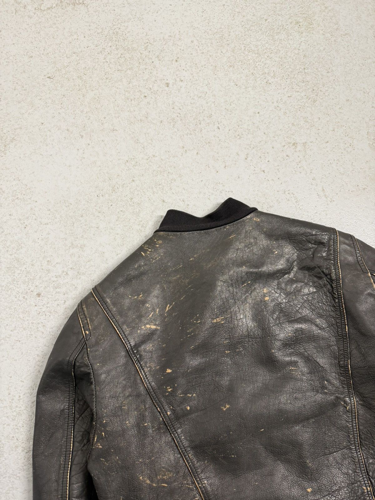 Genuine Leather Brogden Track Leather Ashed Chocolate Narrow Fitted Jacket Size L / US 10 / IT 46 - 16 Thumbnail