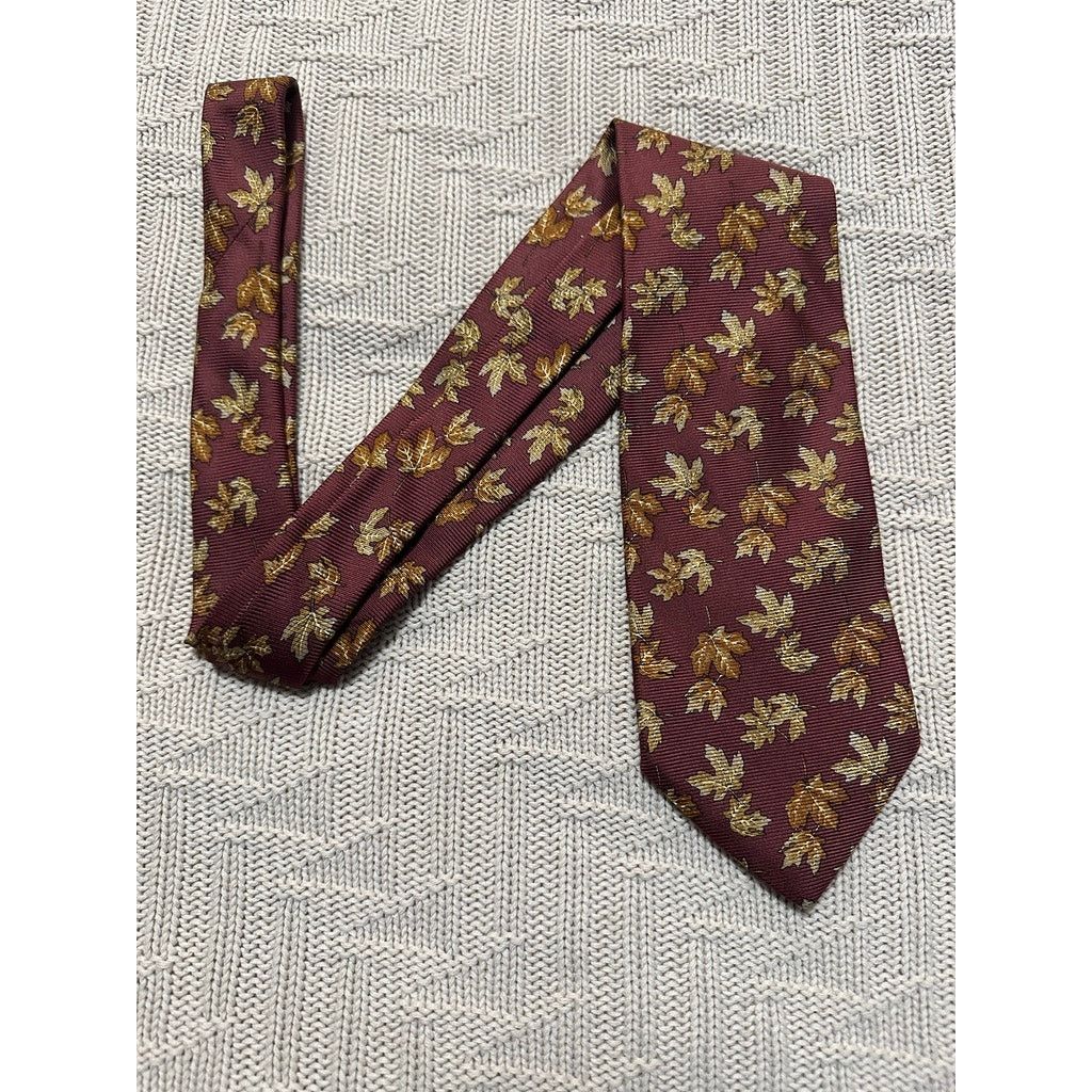 Lands' End Lands End fall leaf motif silk tie Size ONE SIZE - 1 Thumbnail