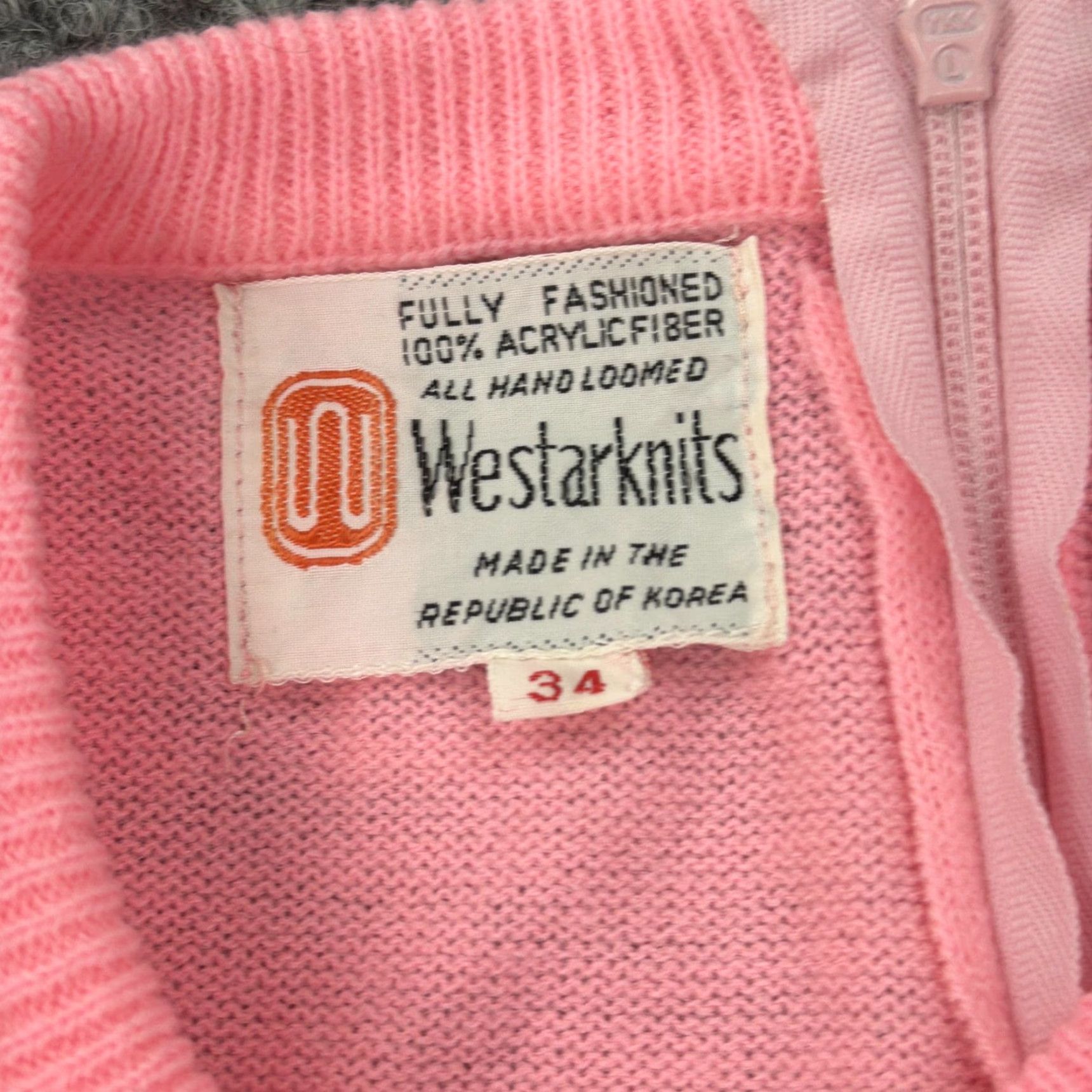 Pinko VINTAGE Westarknits Sweater Vest Womens 34 Pink Knit Acrylic Back Zip 60s 70s Size XXS / US 00 / IT 34 - 3 Thumbnail