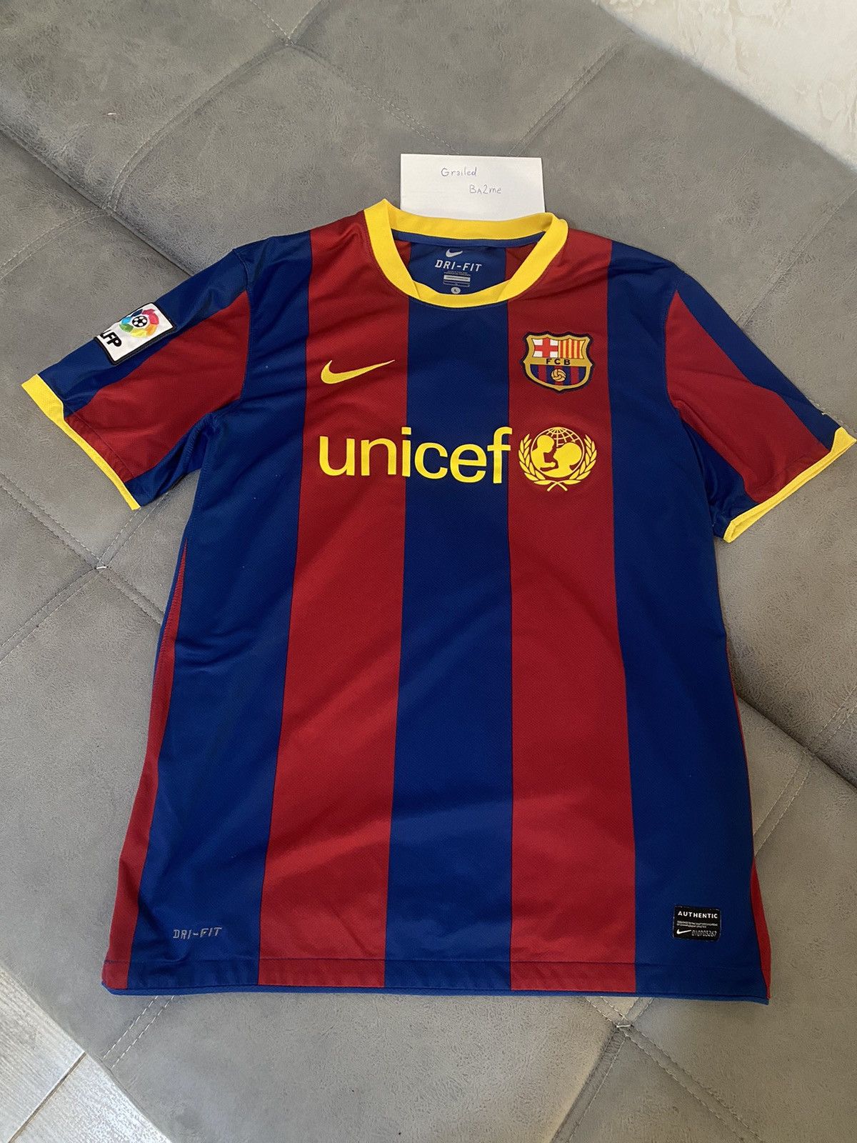 Nike Nike Barcelona 2010/11 David Villa #7 Home Jersey Size US L / EU 52-54 / 3 - 3 Thumbnail