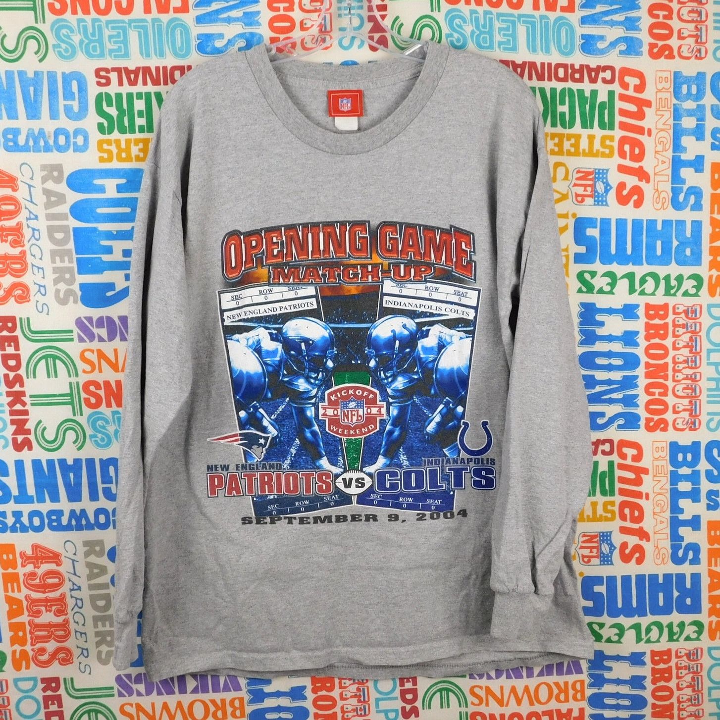 NFL New England Patriots 2004 Opening Game Long Sleeve Tee Sz L Size US L / EU 52-54 / 3 - 1 Thumbnail