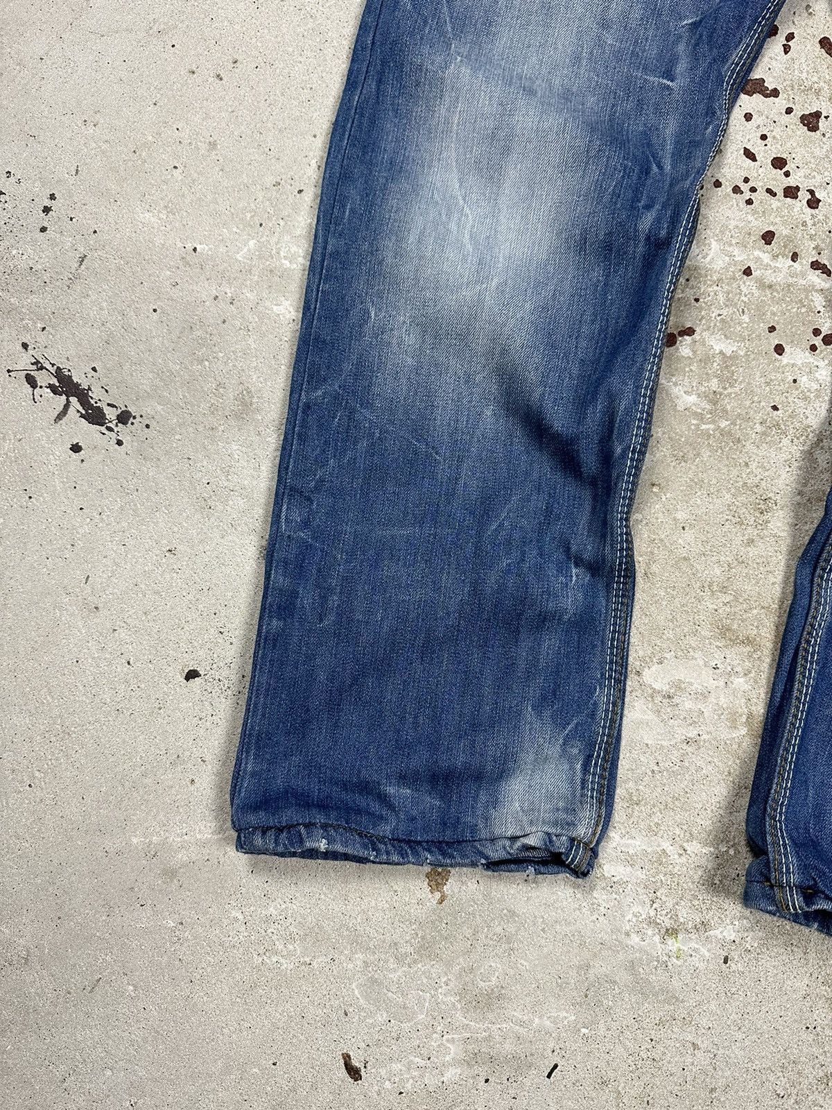 Affliction × Japanese Brand × Vintage Vintage Y2K Acid Washed Blue Baggy Denim Pants Jeans Size US 36 / EU 52 - 4 Thumbnail