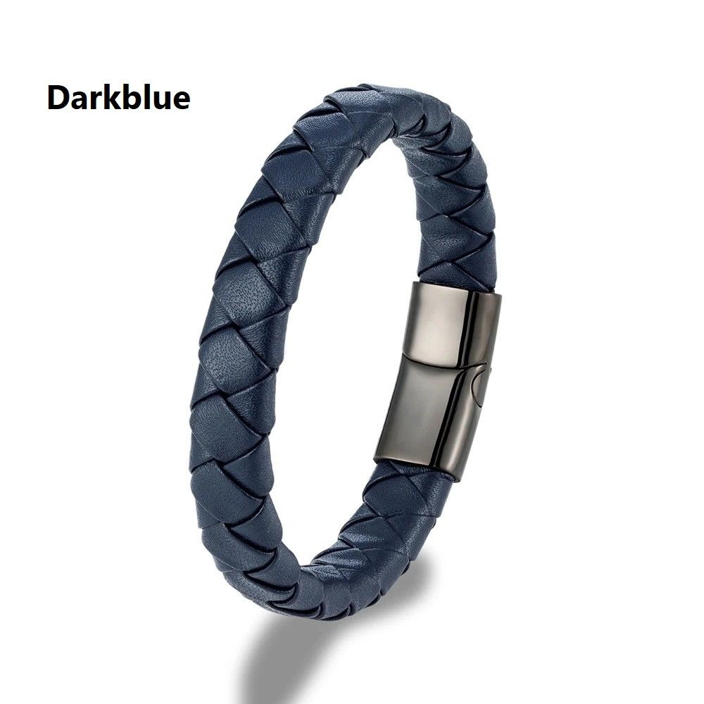 Other Braided Leather Bracelet Magnetic Buckle Cuff Gift For Him Size ONE SIZE - 12 Thumbnail