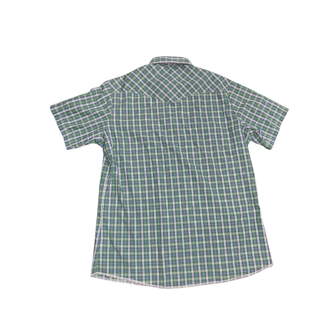 Wrangler Wrancher Short Sleeve Pearl Snap Western Plaid Shirt Cowboy Size US XL / EU 56 / 4 - 2 Thumbnail
