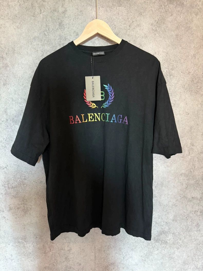 Balenciaga Balenciaga Rainbow wheat-ear embroidered logo short sleeve Size US XS / EU 42 / 0 - 1 Thumbnail