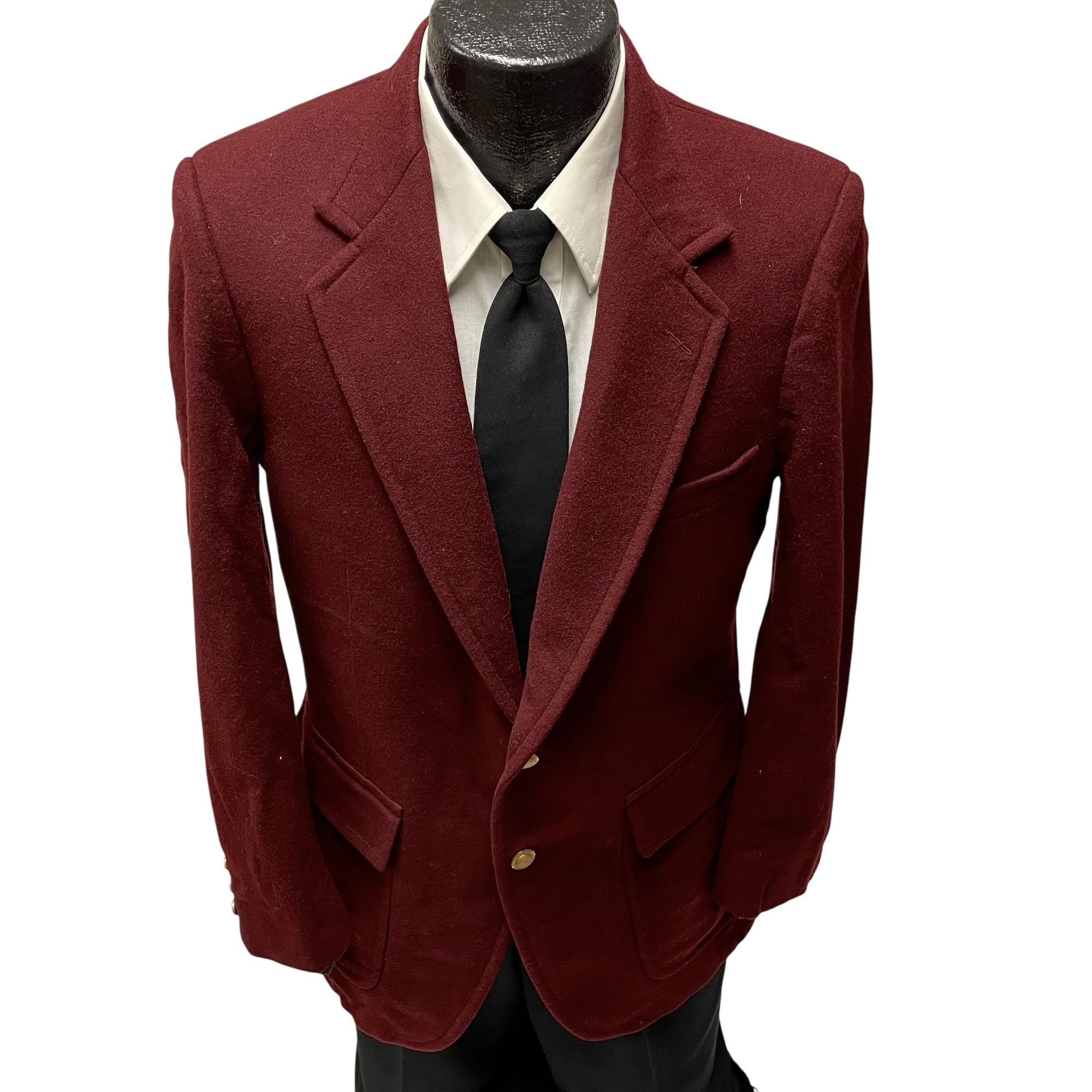 Other Vtg John Alexander MAROON GOLD BTN Sport Coat Size 38R - 1 Thumbnail