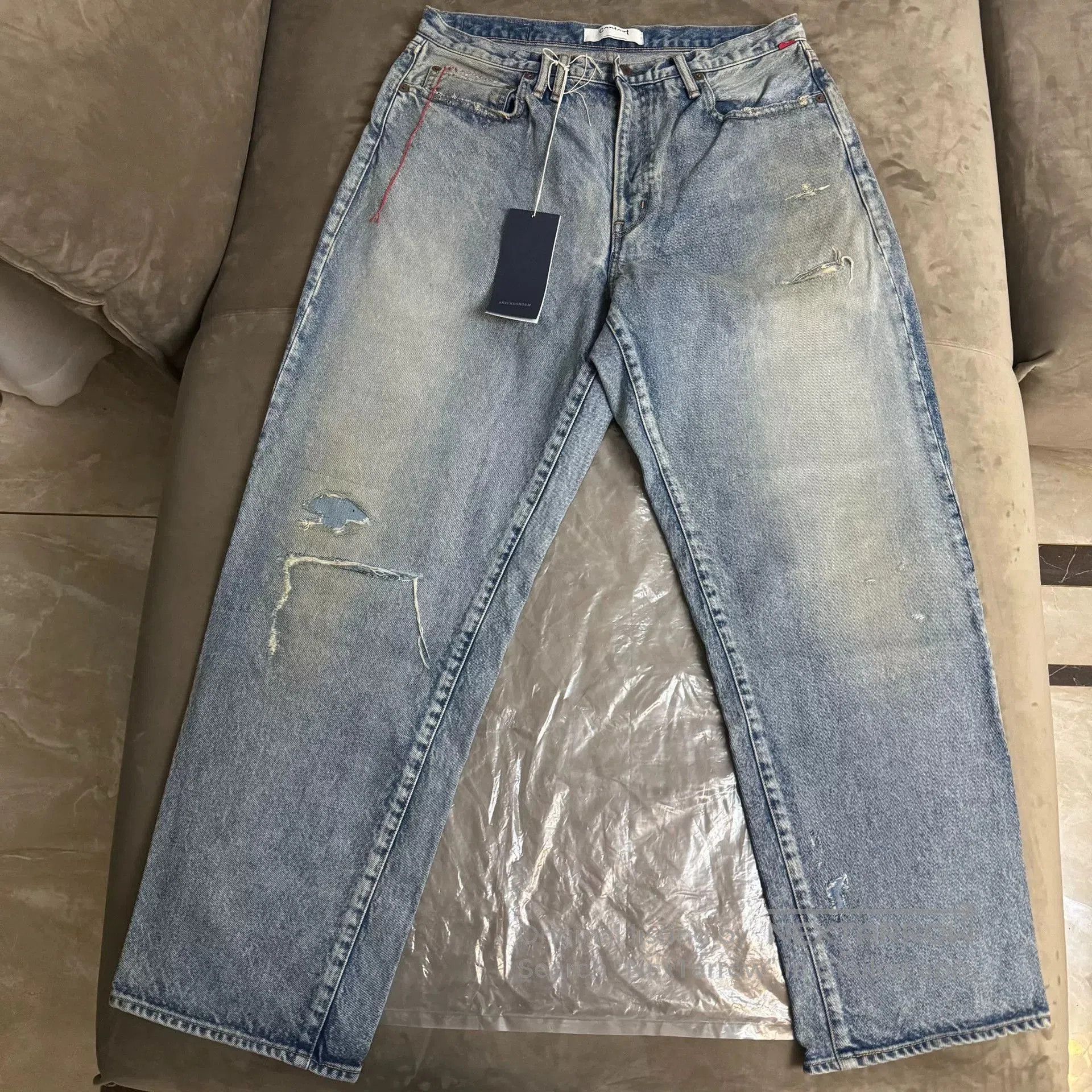 ANACHRONORM ANACHRONORM 24AW Vintage Distressed Jeans. Size US 34 / EU 50 - 1 Thumbnail