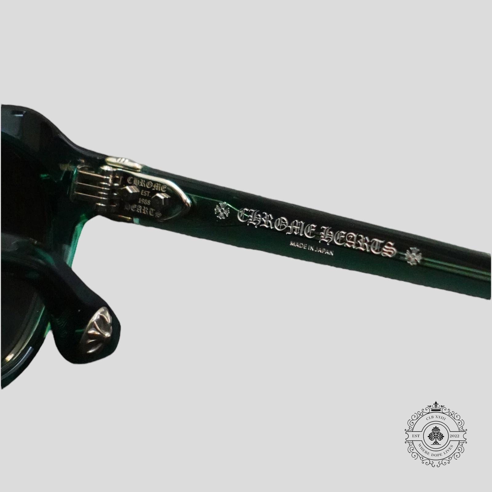 Chrome Hearts Chrome Hearts Lizard Boot Sunglasses in Marine Green/Silver Size ONE SIZE - 5 Thumbnail