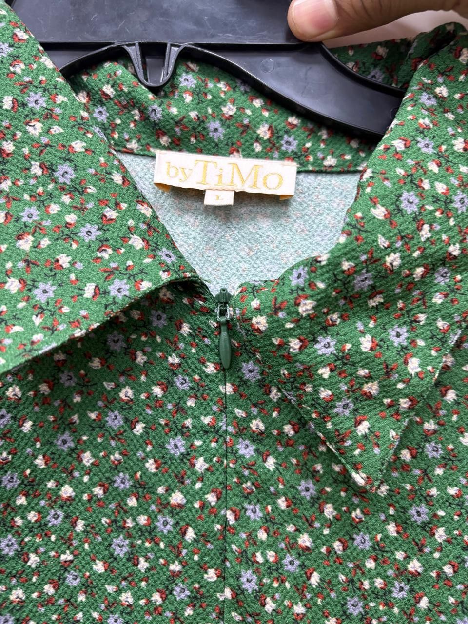 Other By Timo Pleated Jumpsuit Green Flowers Size L / US 10 / IT 46 - 4 Thumbnail