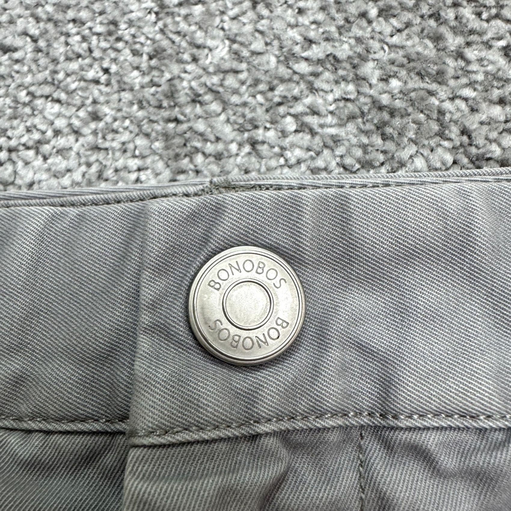 Bonobos Bonobos Chino Pants Straight Leg Mens 34x34 Gray Cotton Flat Front Regular Fit Size US 34 / EU 50 - 3 Thumbnail