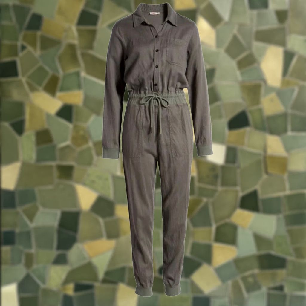 Faherty Faherty Arlie Day Jumpsuit Medium Surplus Green Long Sleeve Size M / US 6-8 / IT 42-44 - 1 Thumbnail