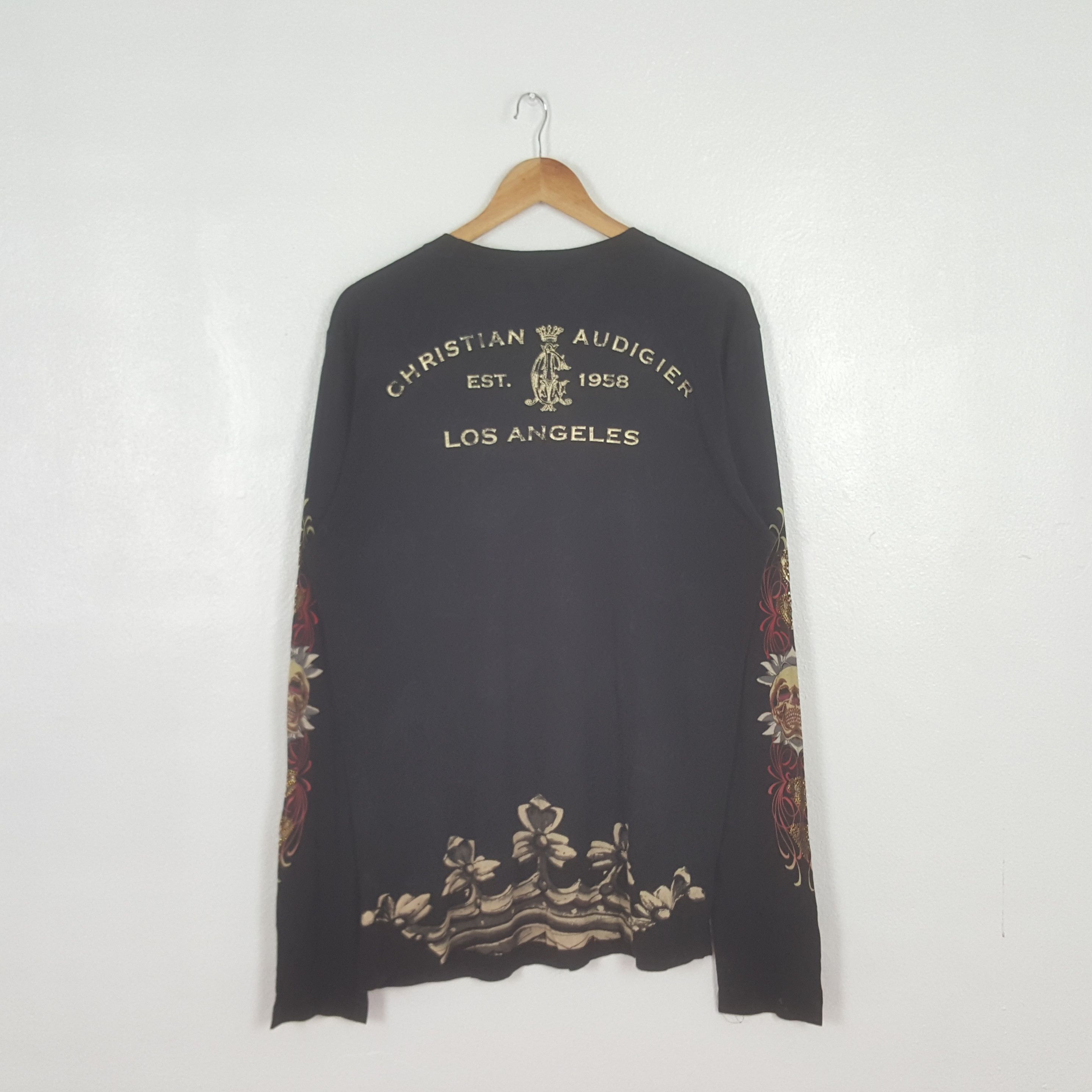 Christian Audigier Vintage Christian Audigier Punk Designer Tshirt C319N80 Size US L / EU 52-54 / 3 - 3 Thumbnail