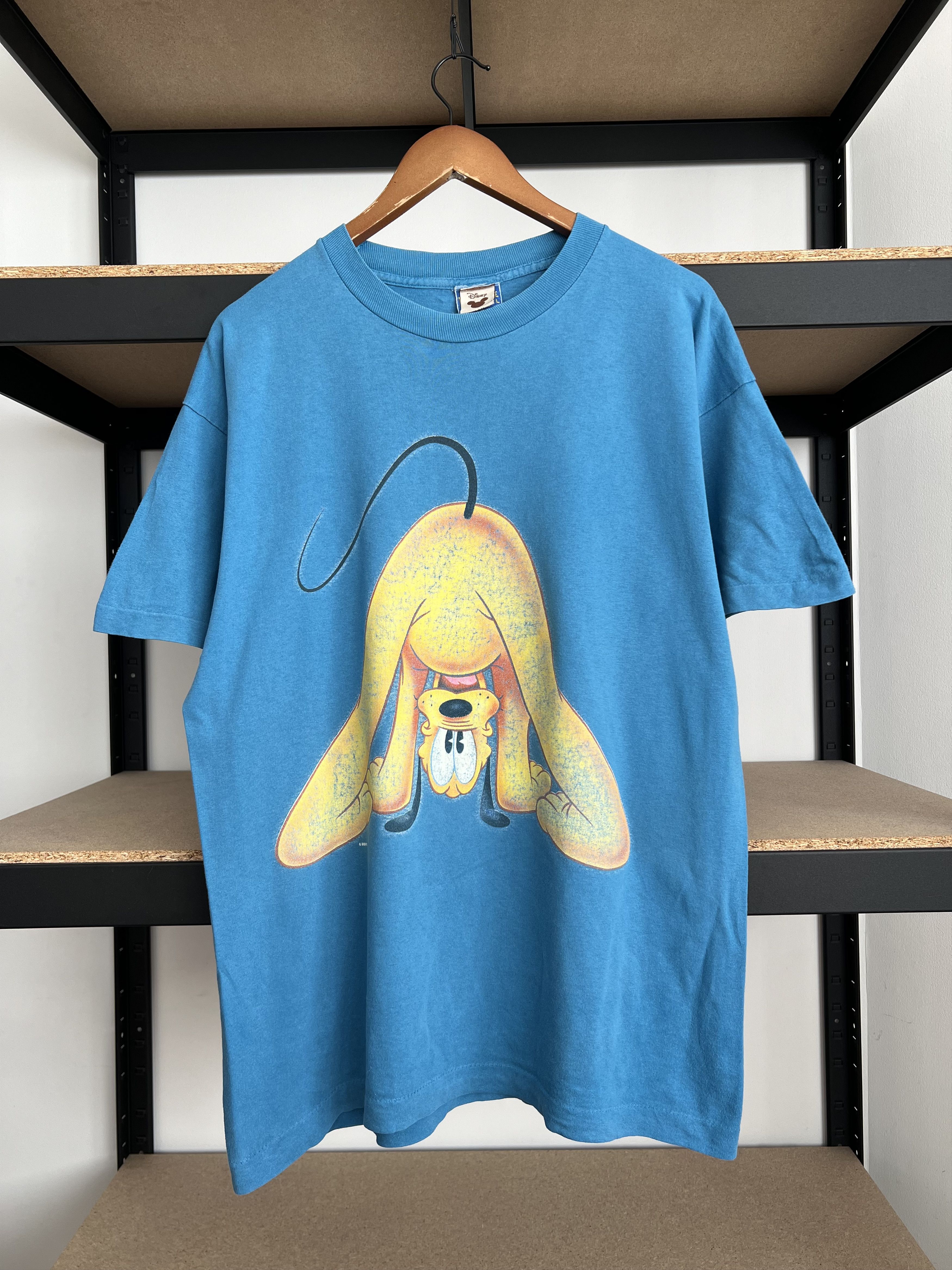 Disney Vintage 90s Disney Pluto Dog Cartoon Blue T-shirt Size US L / EU 52-54 / 3 - 1 Thumbnail