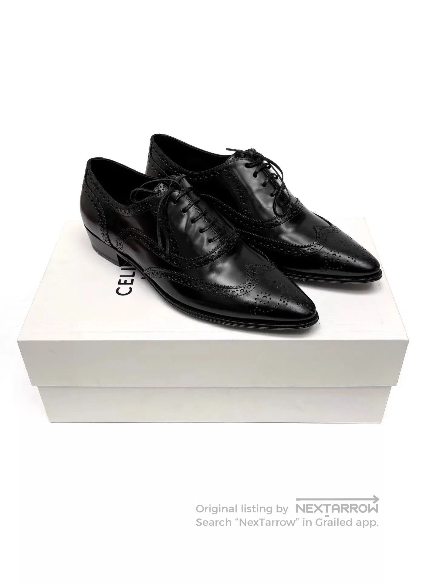 Celine Black Leather Brogue Formal Shoes Size 7. Size US 7 / EU 40 - 1 Thumbnail