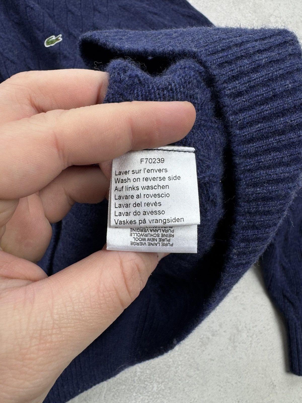 Lacoste Lacoste Cable Knit Merino Wool Sweater Crew Neck Jumper XXL Size US XXL / EU 58 / 5 - 7 Thumbnail