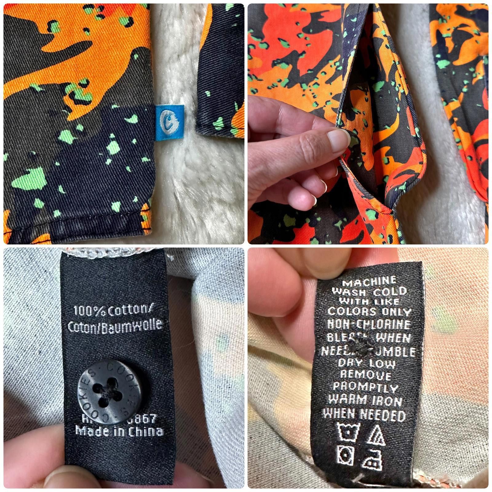 Cookies NWT Cookies Orange Camo Print Button-Up Shirt Mens L Size US L / EU 52-54 / 3 - 8 Thumbnail