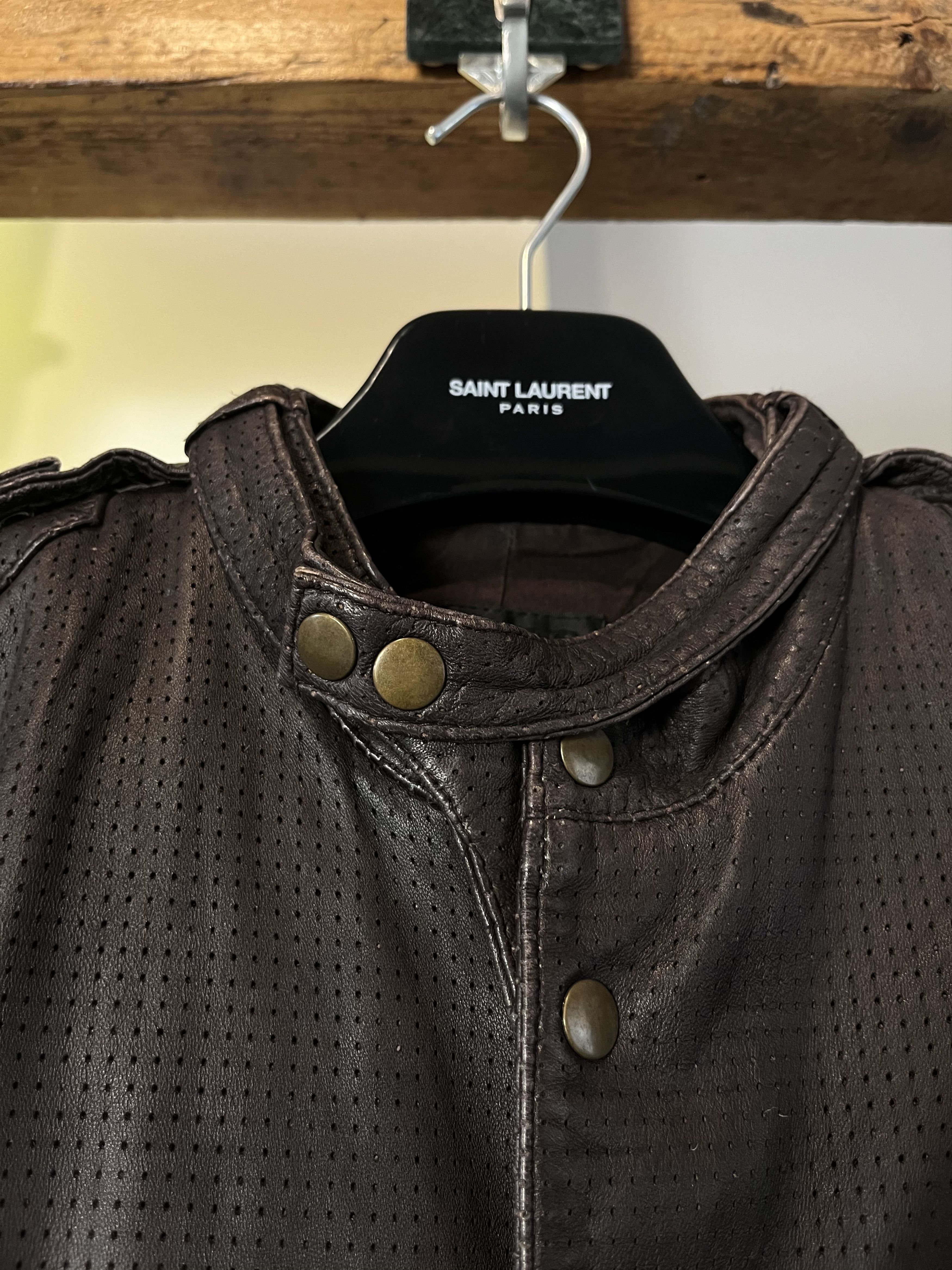 Allsaints × Vintage Vintage 07' Allsaints Perforated Leather Jacket Size US XL / EU 56 / 4 - 6 Thumbnail