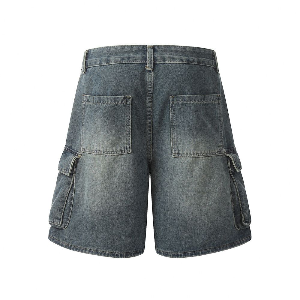 Japanese Brand × Jean Men's punk washed distressed pocket cargo denim shorts y2k Size US 32 / EU 48 - 3 Thumbnail