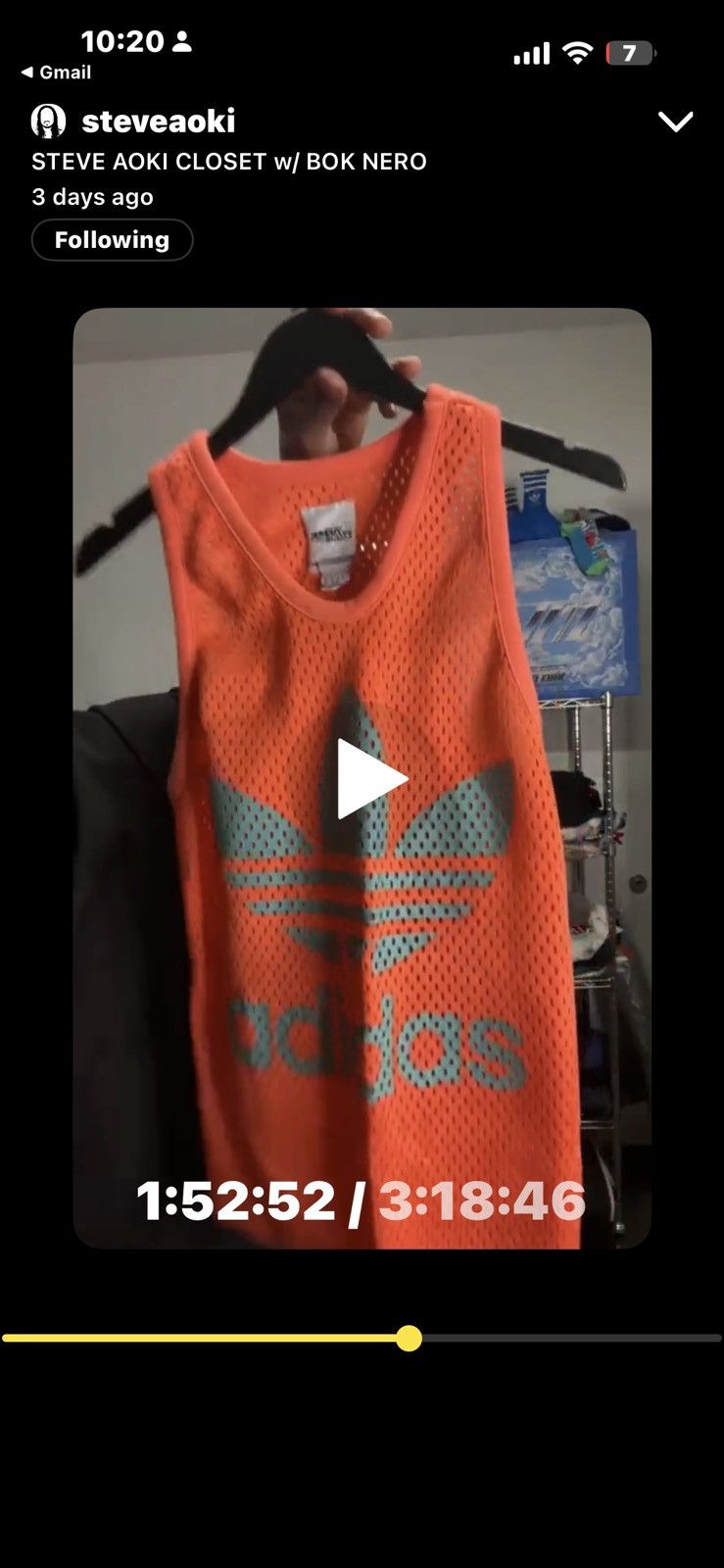 Adidas × Jeremy Scott Jeremy Scott Adidas Orange Jersey Tank Owned by Steve Aoki Size US M / EU 48-50 / 2 - 11 Thumbnail