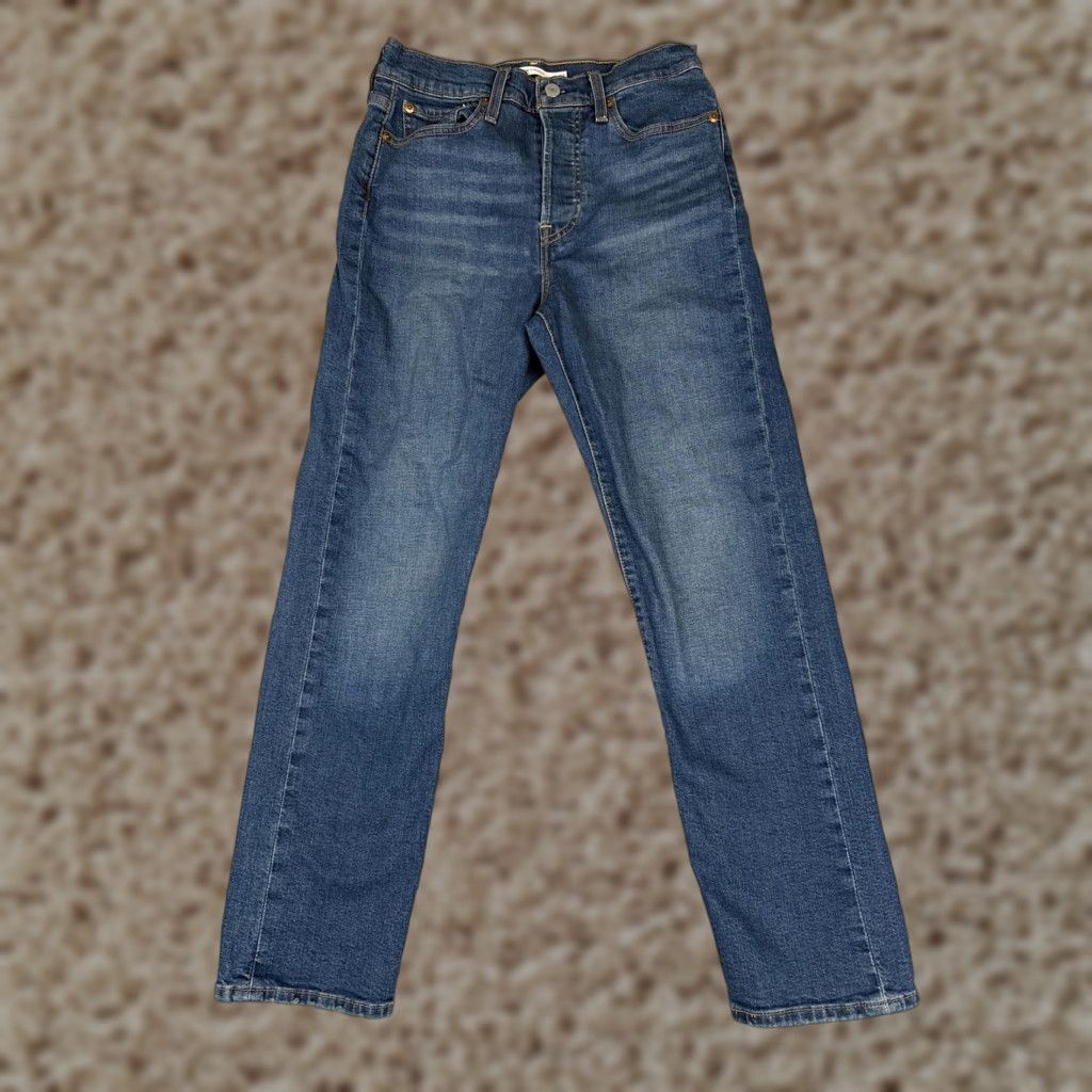Levi's Levi's Jeans Wedgie Straight Womens 28x28 Blue High Rise Button Fly Stretch Denim Size 28" / US 6 / IT 42 - 1 Thumbnail