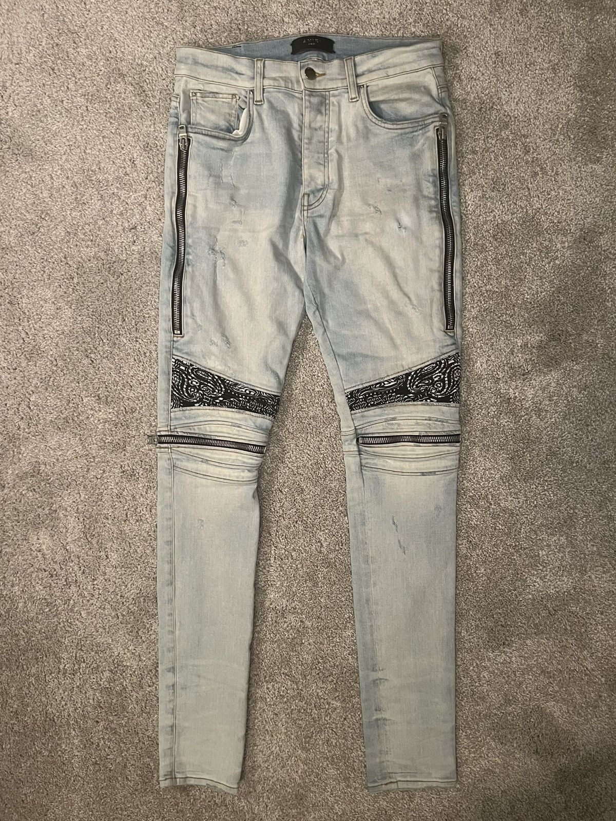 Amiri Mx2 Bandana Skinny Jeans