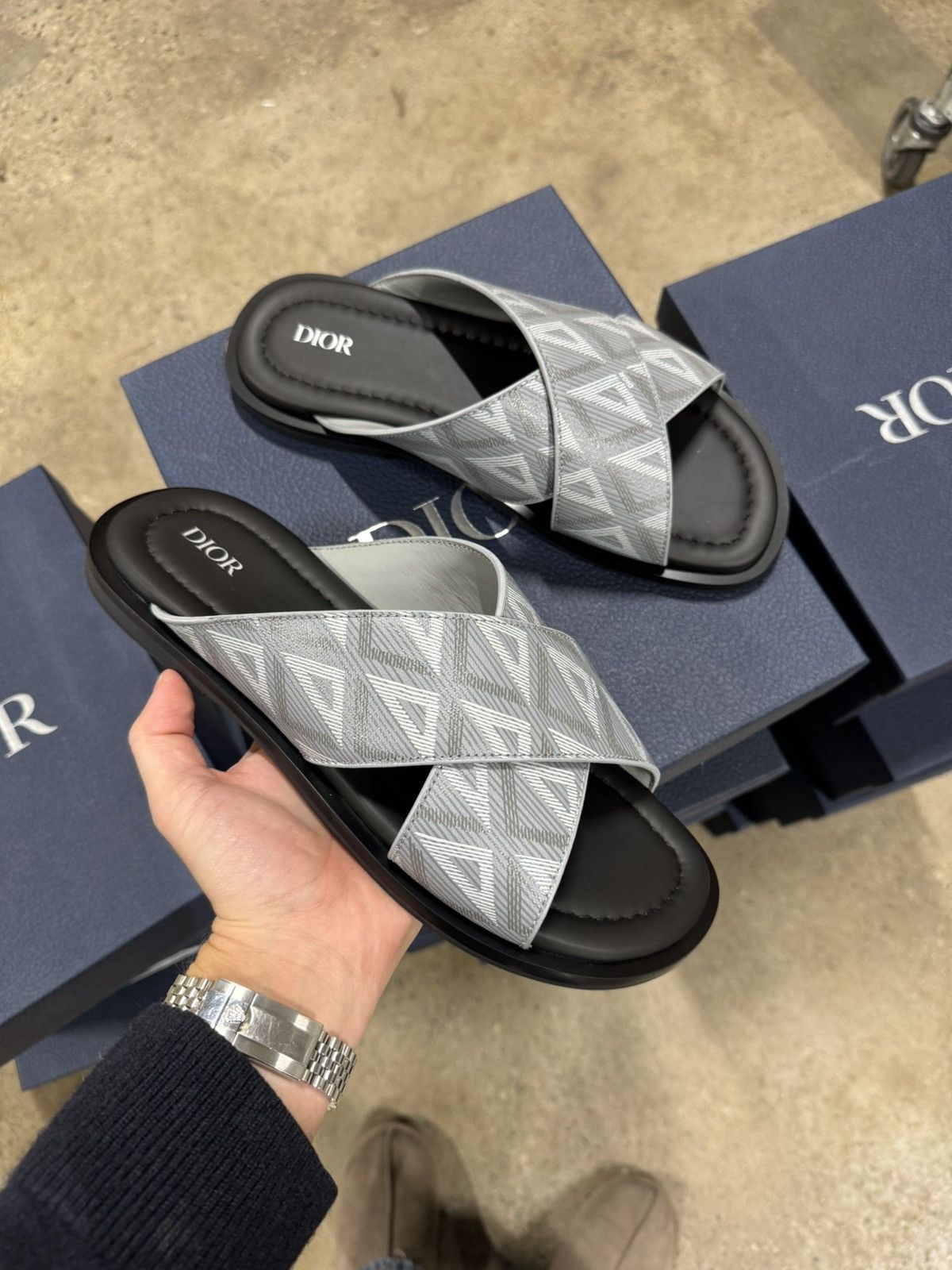 Dior Dior Diamond Leather Sandals NEW 1000$ Size US 8 / EU 41 - 1 Thumbnail