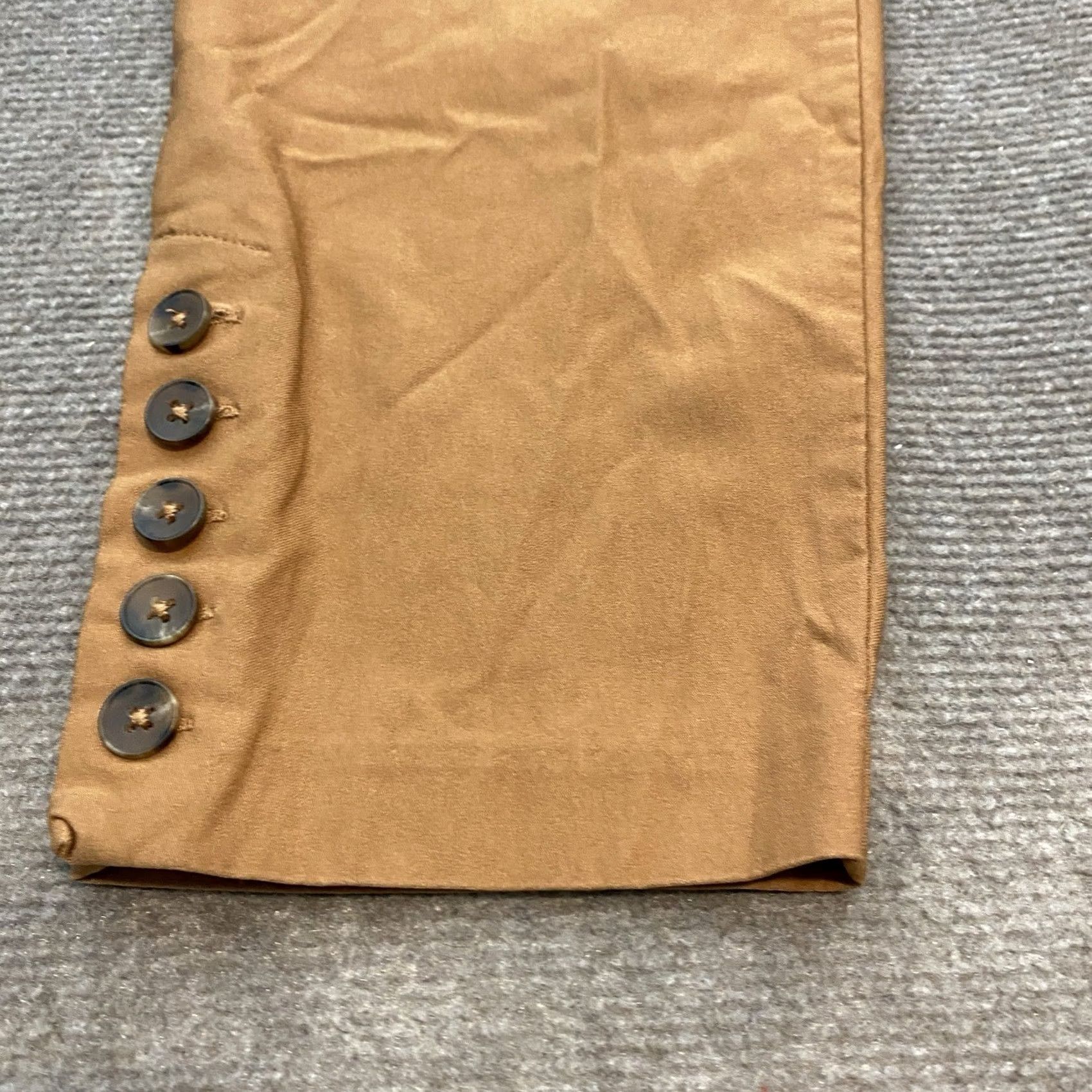 Vintage Chicos Pants Women’s 2R / 12 Tan Brown Ponte Detail Ankle Pull On Stretch Size 34" / US 12 / IT 48 - 4 Thumbnail