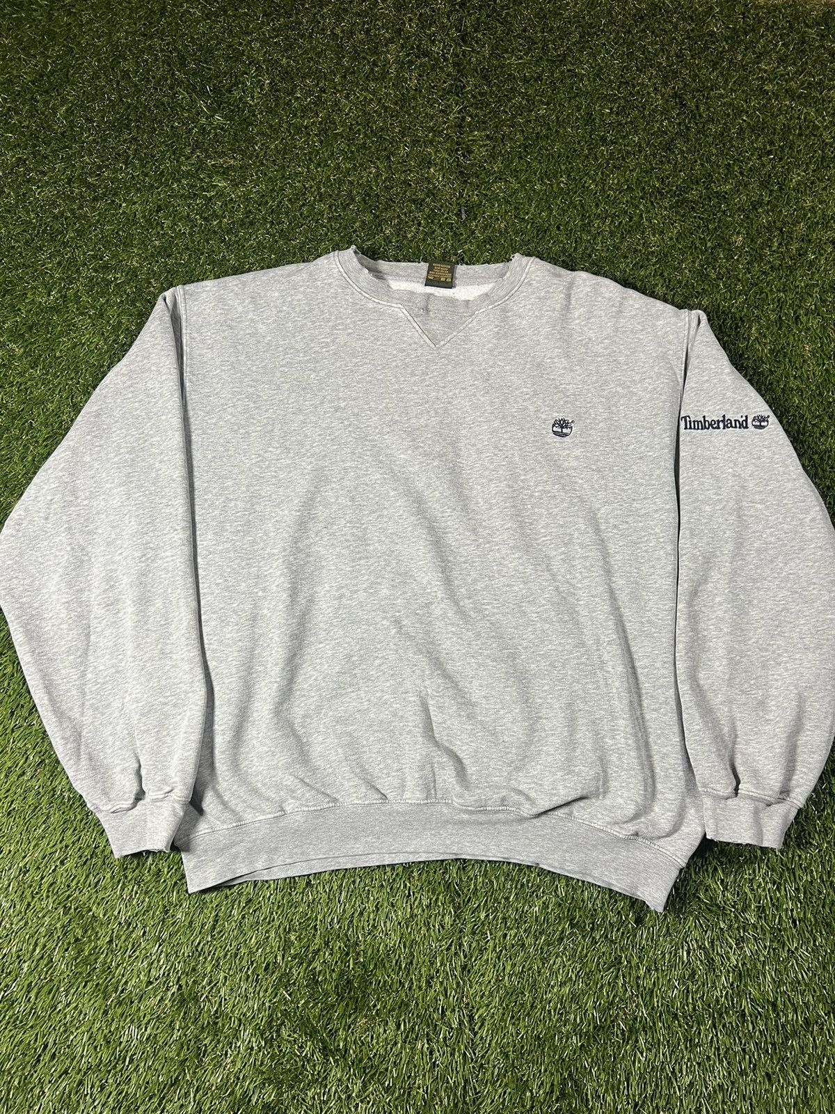 Timberland Vintage 90s Distressed Embroidered Timberland Baggy Crewneck Size US XL / EU 56 / 4 - 1 Thumbnail