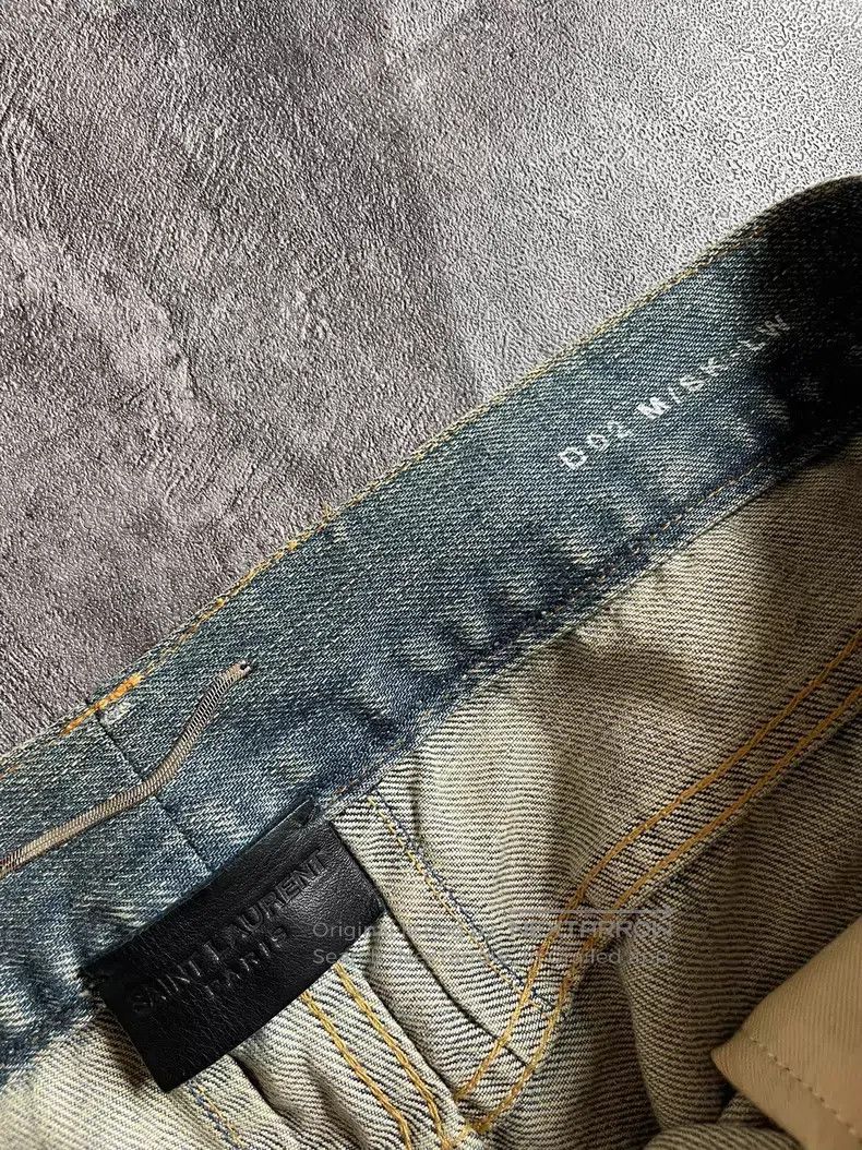 Saint Laurent Paris Saint Laurent Paris Washed Cat Whiskers Destroyed Denim Je Size US 34 / EU 50 - 6 Thumbnail