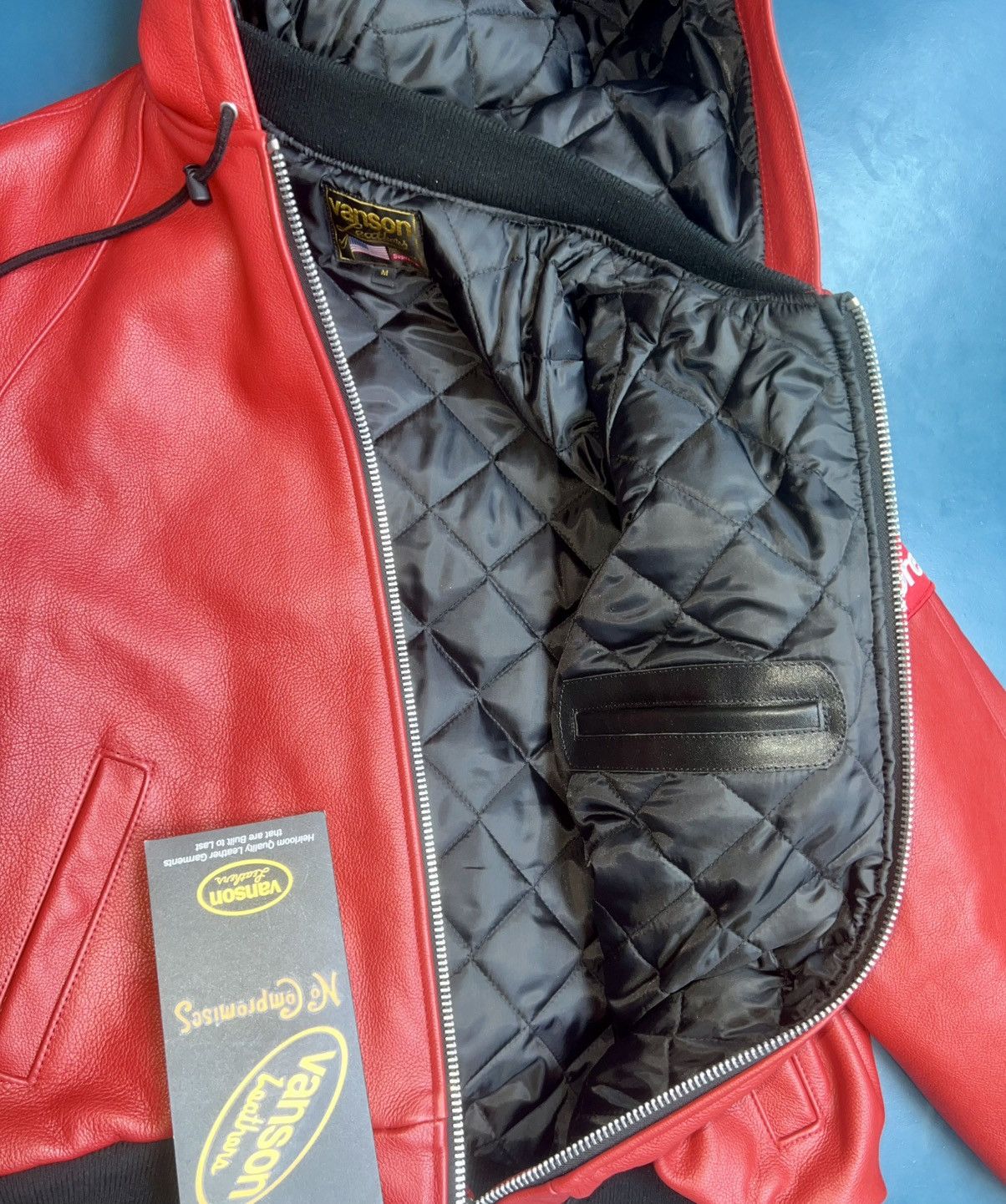 Supreme × Vanson Leathers Supreme Vanson Leather hooded work jacket Size US M / EU 48-50 / 2 - 12 Thumbnail