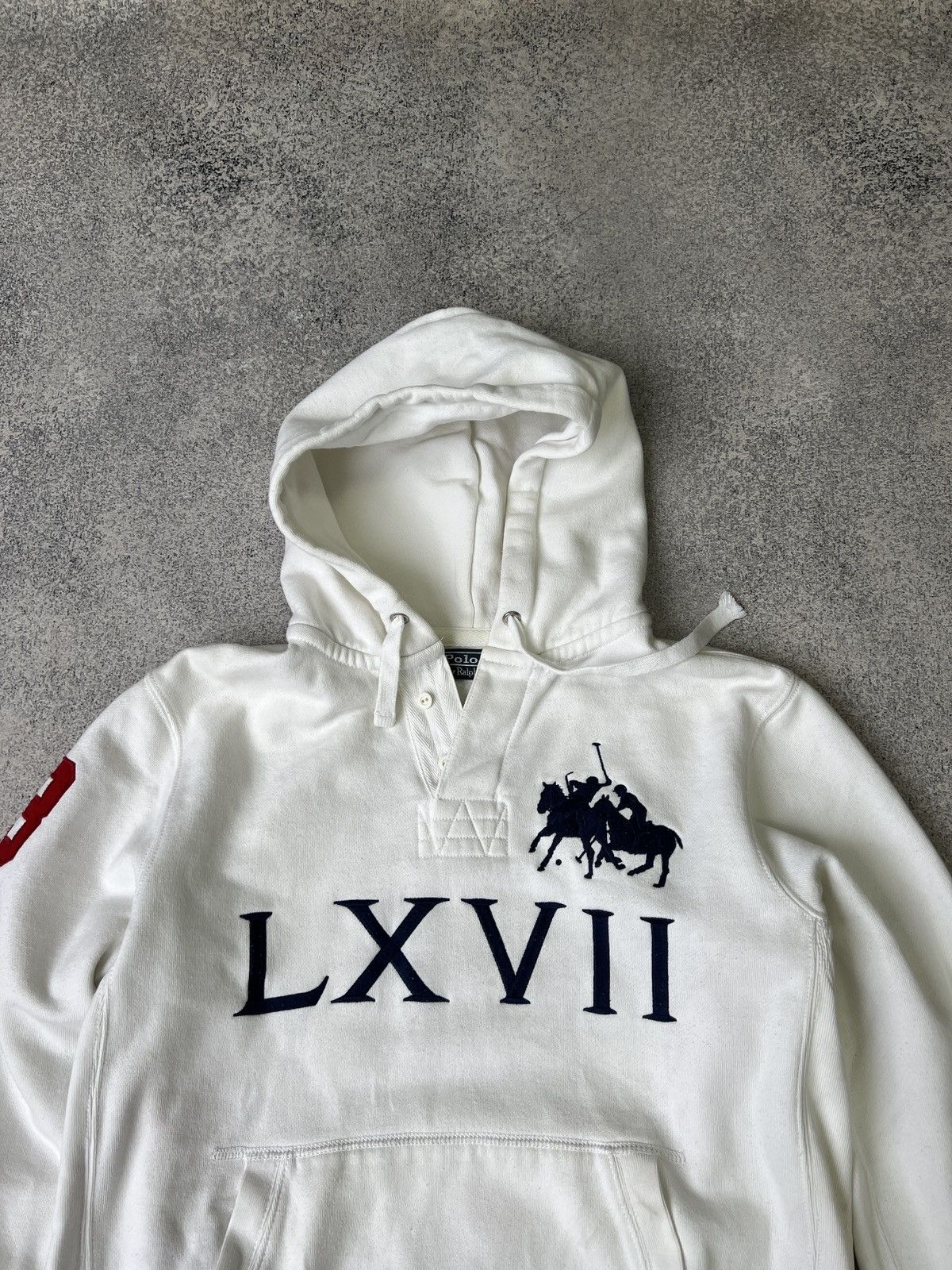 Polo Ralph Lauren × Vintage Vintage Polo Ralph Lauren PRL White Women’s Hoodie 3LXVII Size L / US 10 / IT 46 - 6 Thumbnail