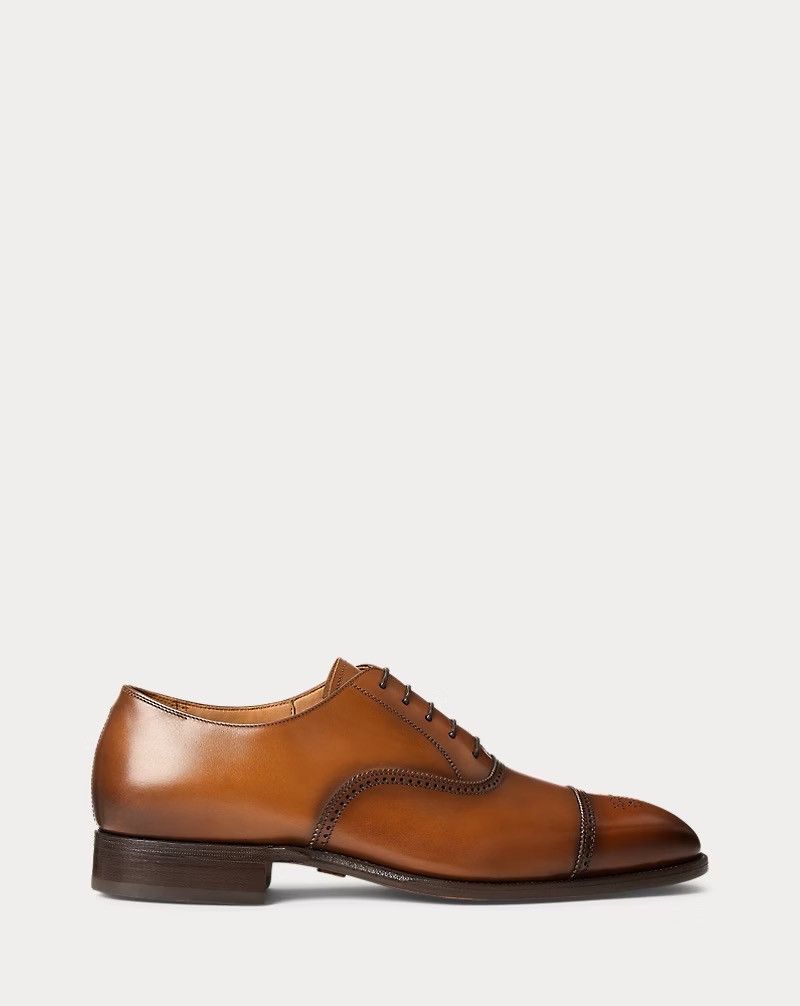 Ralph Lauren Purple Label RL Purple Label Denver Burnished Calfskin Cap-Toe Shoes Size US 11.5 / EU 44-45 - 2 Thumbnail