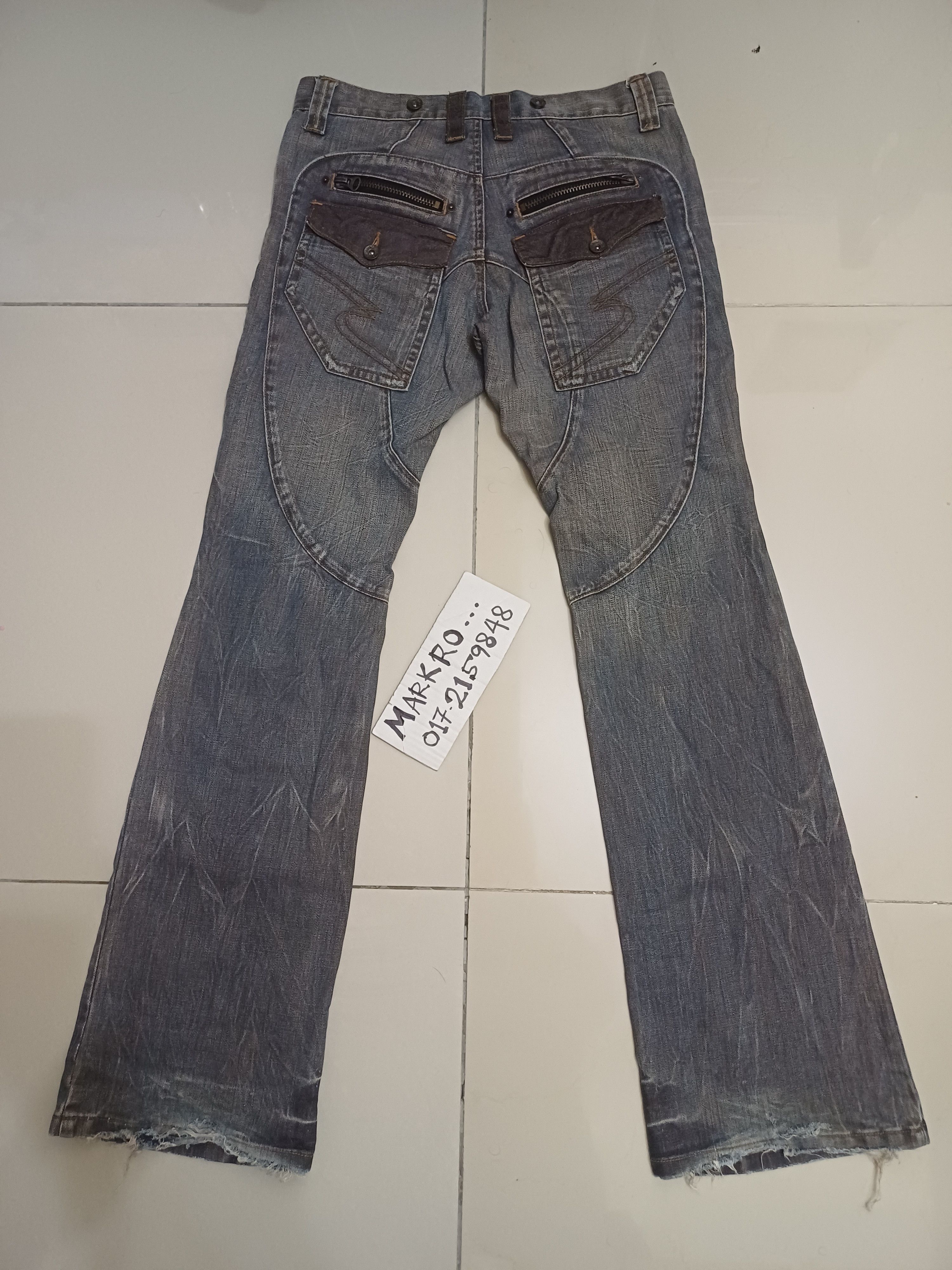 Japanese Brand × semanticdesign Crazy Vtg distressed Trash Flared Design semantic design 🔥 Size US 30 / EU 46 - 3 Thumbnail