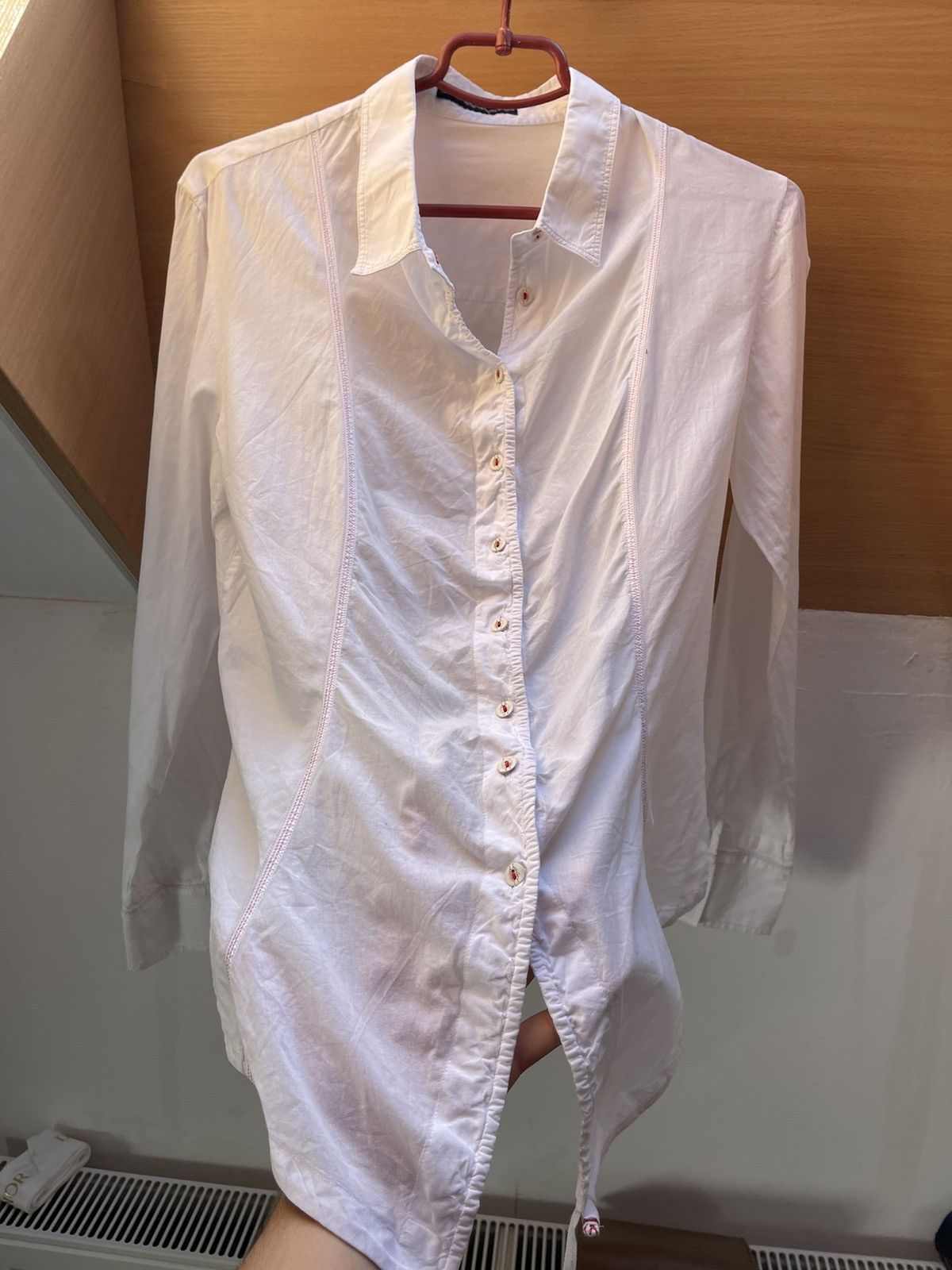Marithe + Francois Girbaud marithe francois girbaud shirt women L white Le Jan De Y2K Size L / US 10 / IT 46 - 2 Thumbnail