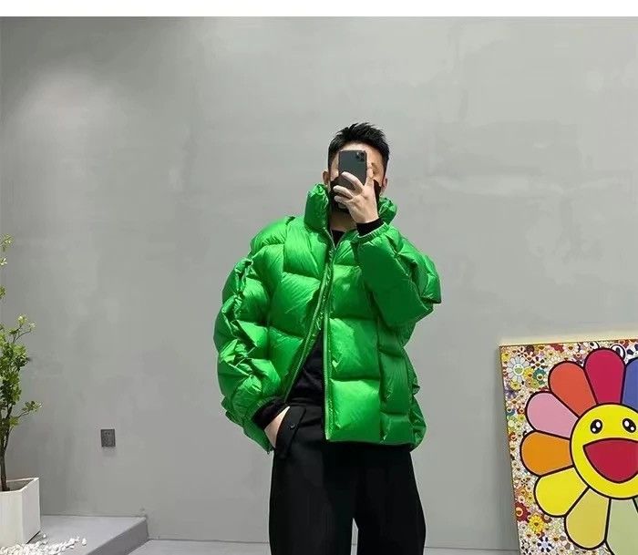 Japanese Brand × Vintage Quilted high fashion green puffer jacket streetwear Size US L / EU 52-54 / 3 - 4 Thumbnail