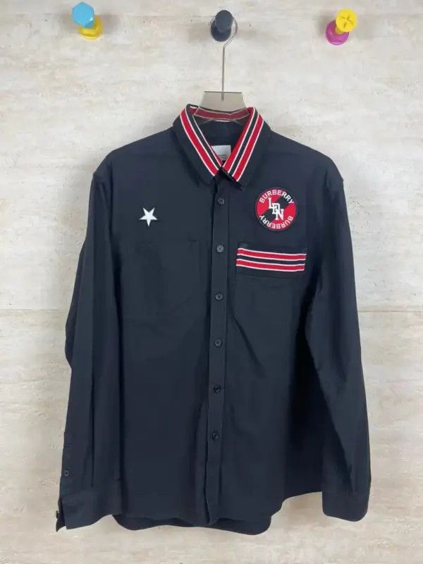 Burberry Burberry Black Cotton Long Sleeve Shirt Size US XL / EU 56 / 4 - 1 Thumbnail