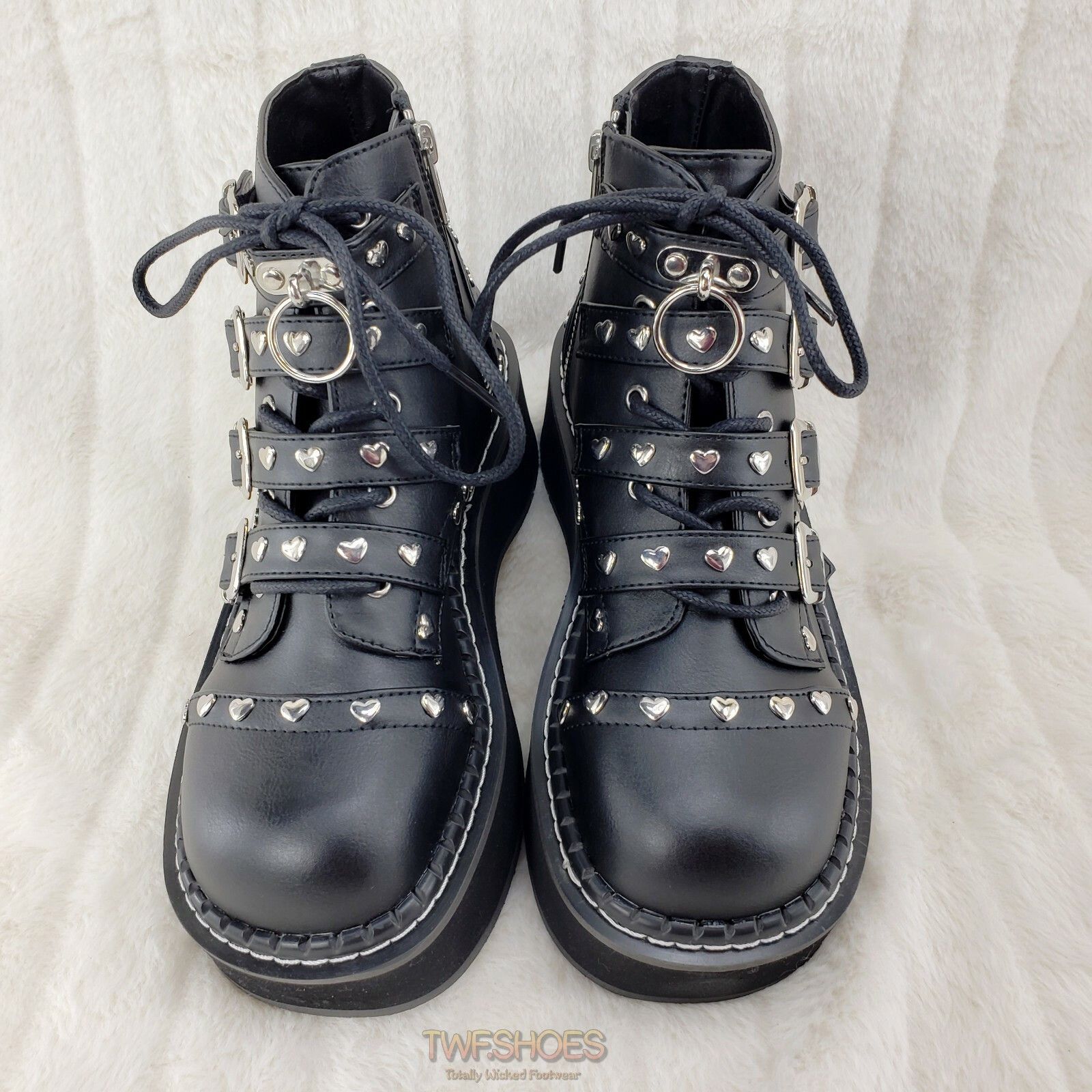 Other Emily 315 Black Vegan Leather Platform Ankle Boot 6-12 NY DE Size US 8 / IT 38 - 6 Thumbnail