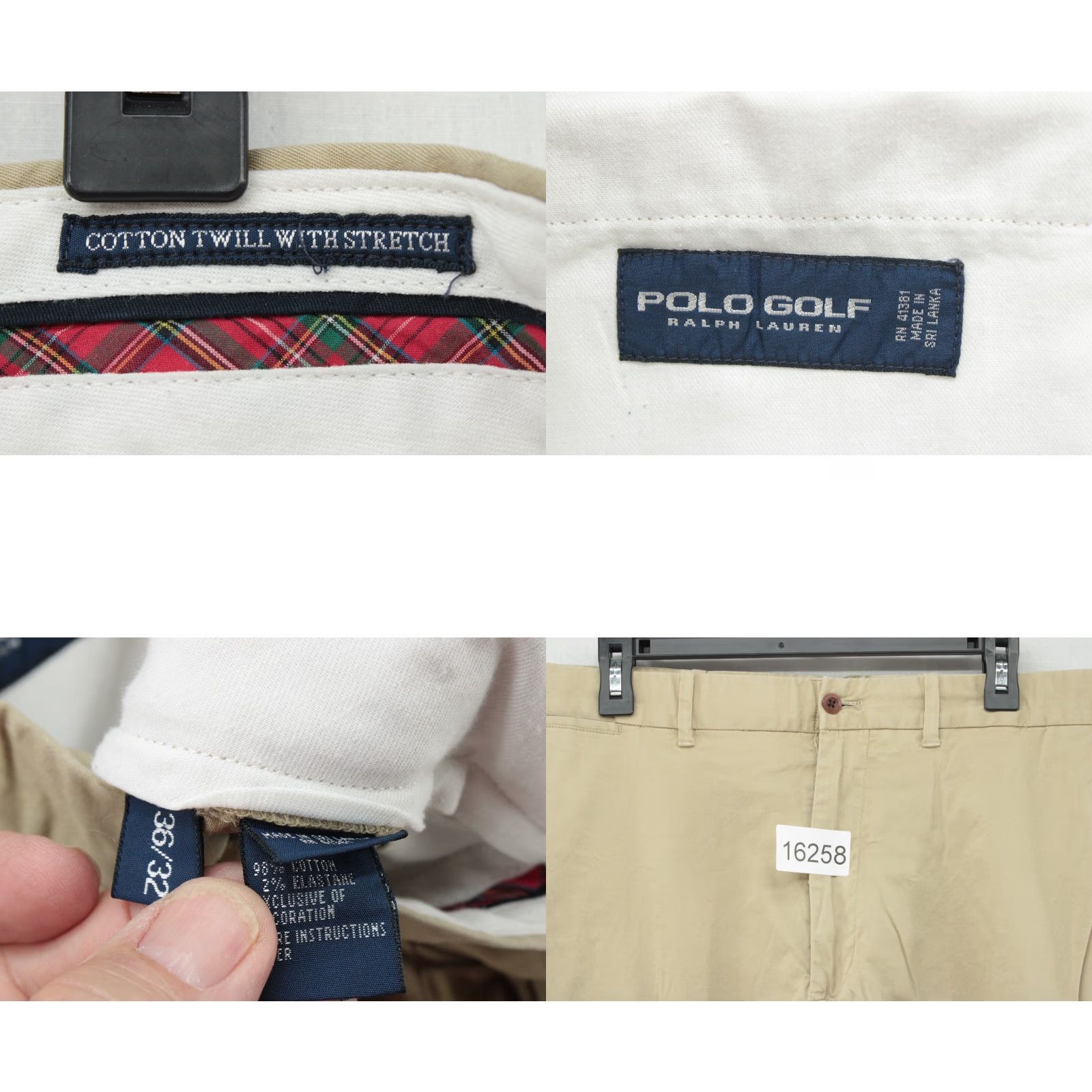 Vintage VINTAGE Polo Golf Pants Men 36 Beige Chino Jeans Belt Loops Straight Front Logo Preppy City Classic Designer Modern 90s Mens Size US M / EU 48-50 / 2 - 8 Thumbnail