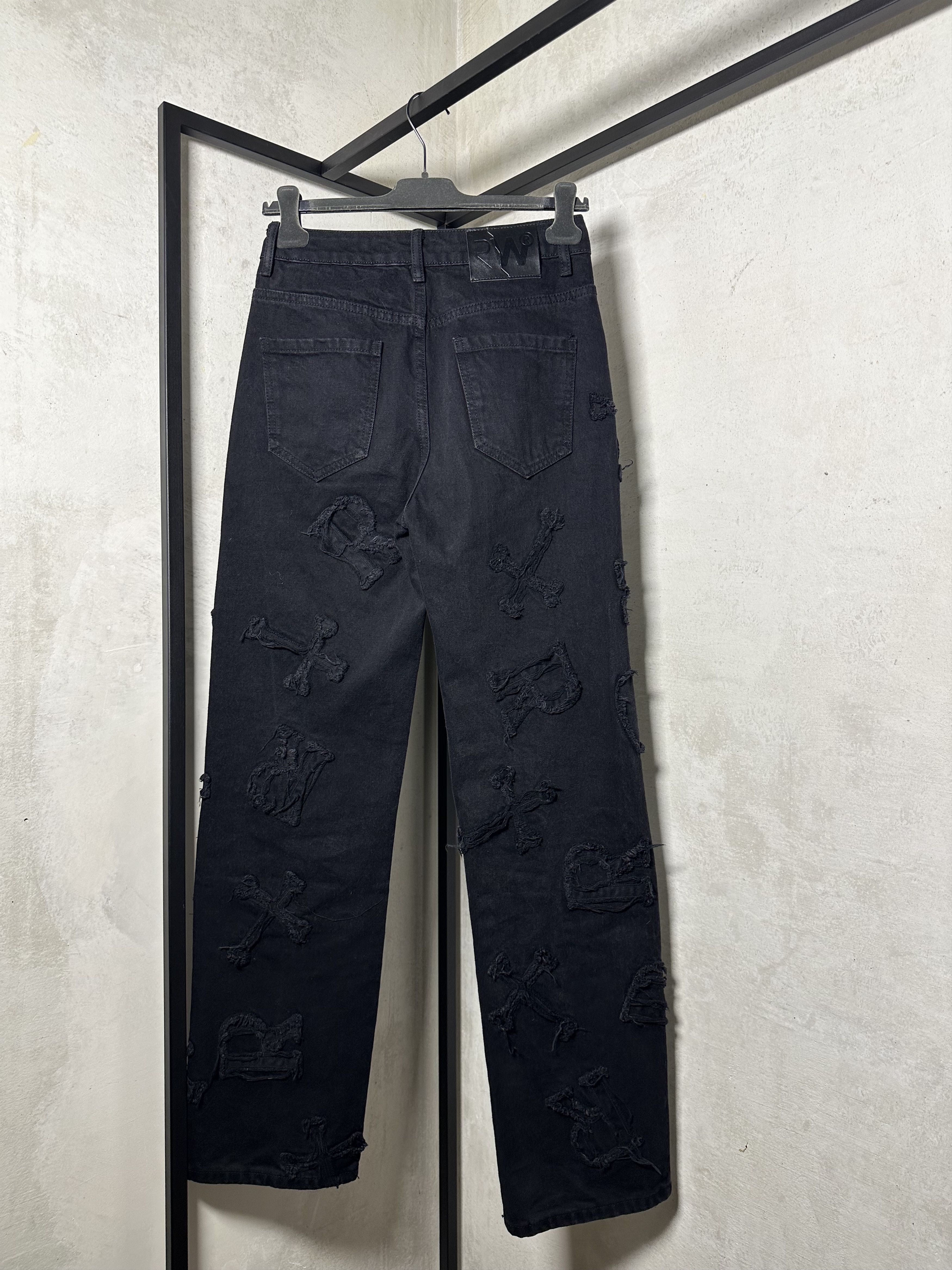 Japanese Brand Racer Worldwide Washed Black Patch Crucifix Heavy Jeans Size US 26 / EU 42 - 6 Thumbnail
