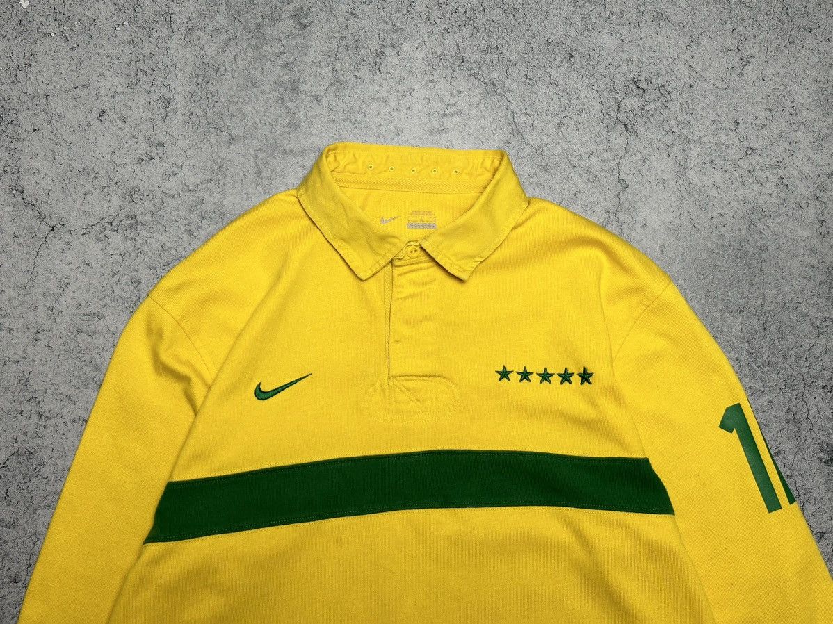 Nike Vintage Nike Brazil #10 Rugby Polo Long Sleeve Shirt Size US L / EU 52-54 / 3 - 4 Thumbnail