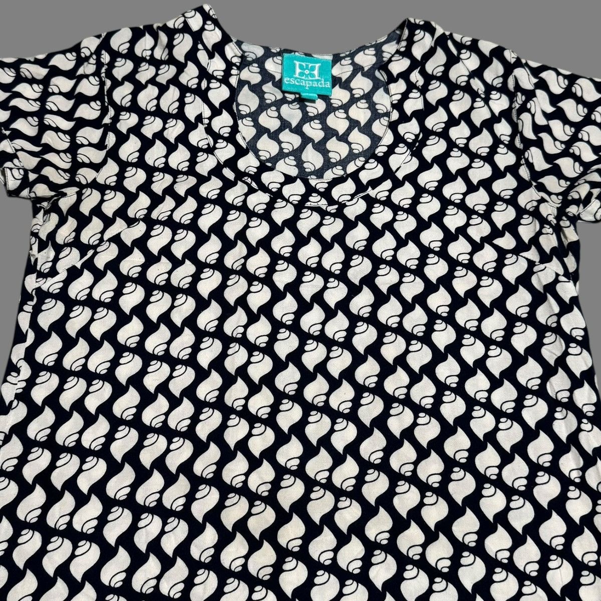 Other Escapada Rayon Patterned Navy Shirt Dress Women's L Size L / US 10 / IT 46 - 2 Thumbnail