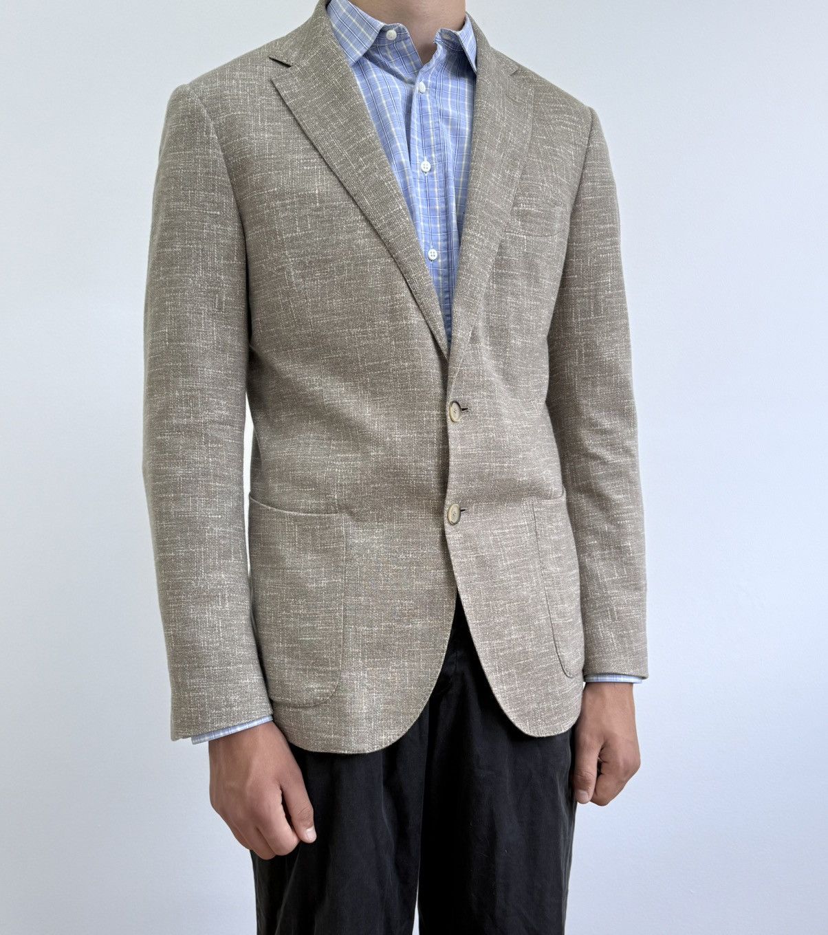 Boggi Milano Jersey Wool And Polyamide Blazer Size 50